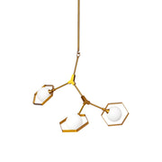 Desousa II (33.9"L x 8.8"W x 28"H) Brass-Toned Metal Multi-Arm Three Light Chandelier-Chandeliers-DECOROLALA