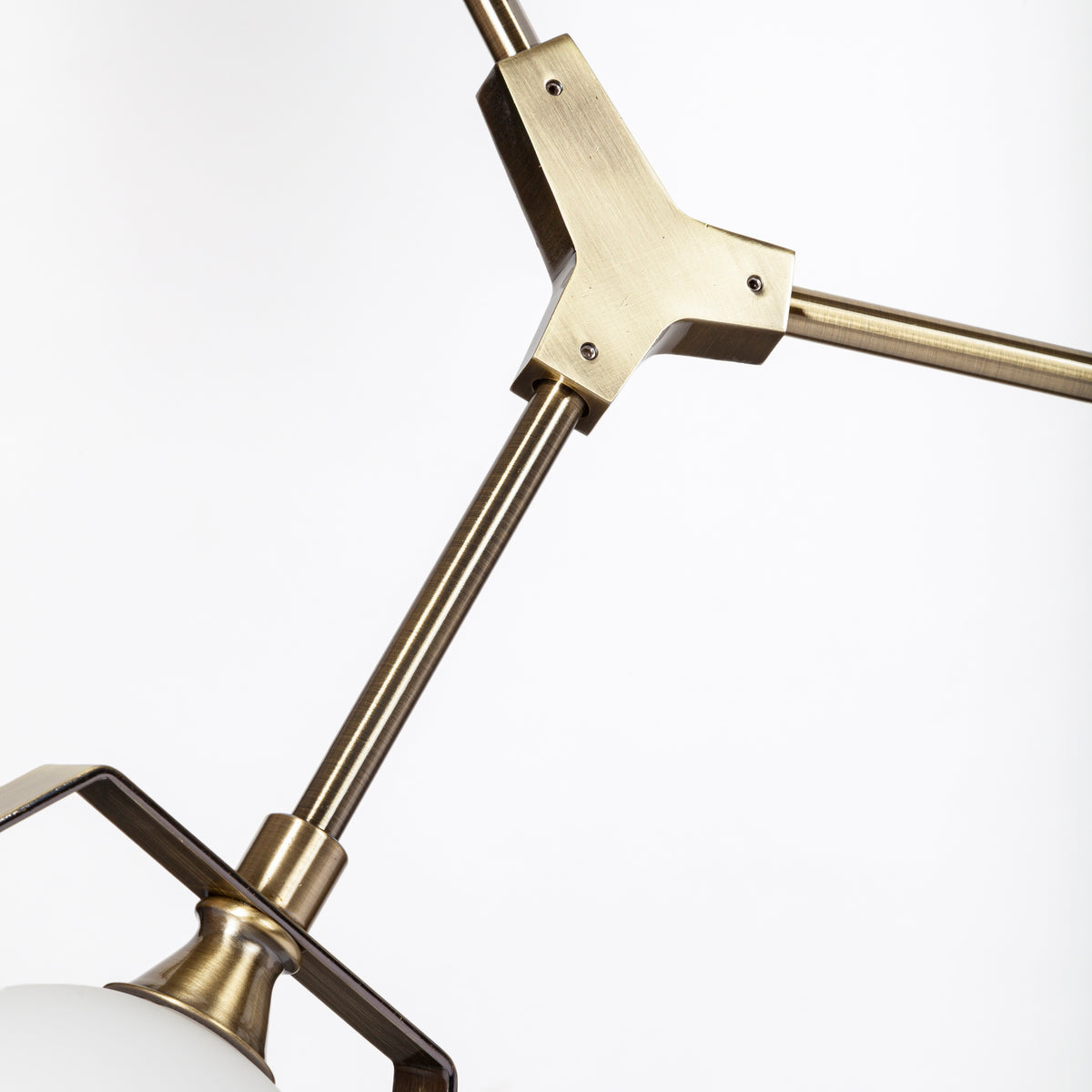 Desousa II (33.9"L x 8.8"W x 28"H) Champagne Metal Multi-Arm Three Light Chandelier-Chandeliers-DECOROLALA