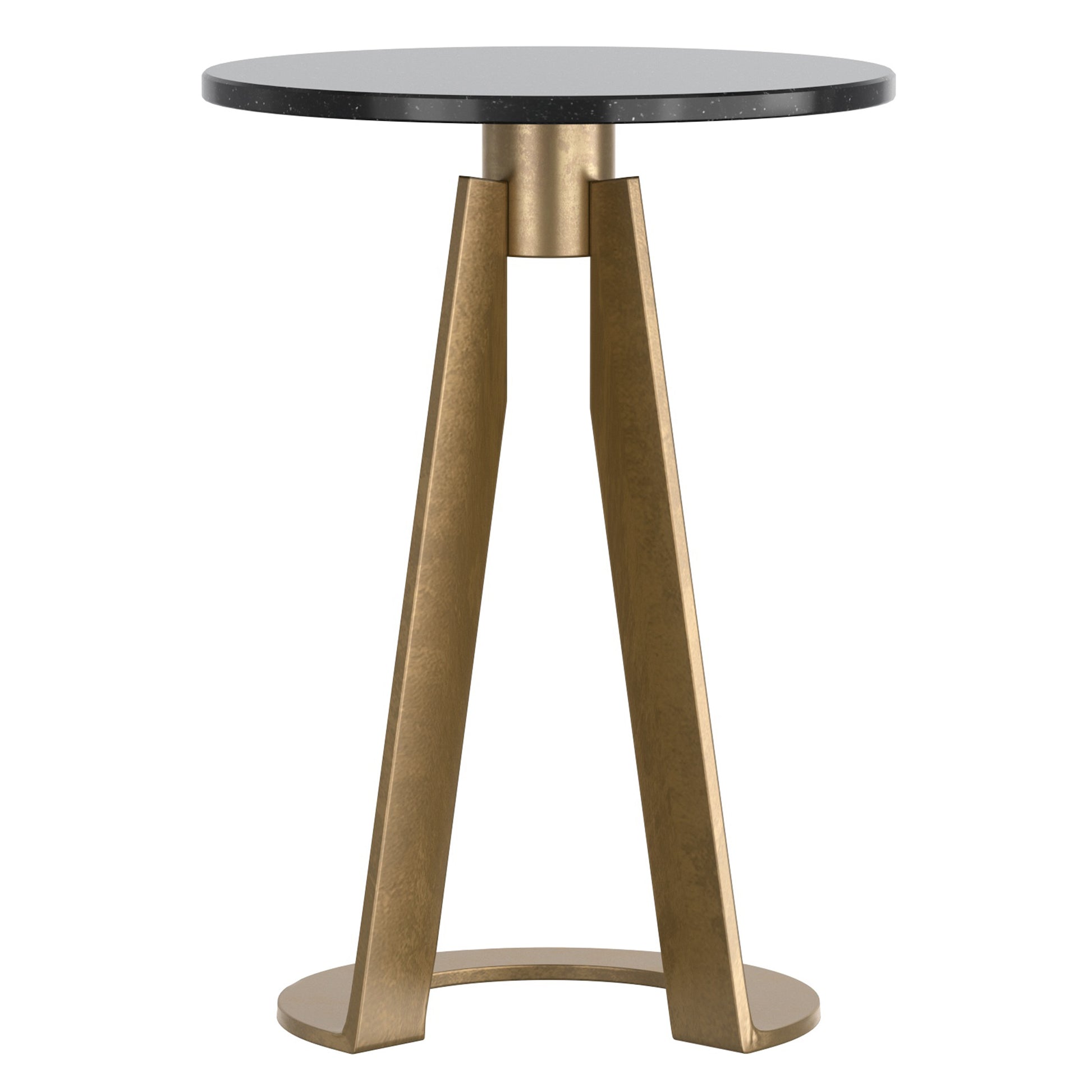 Devas Accent Table - Black Marble Top Solid Brass Base-DECOROLALA