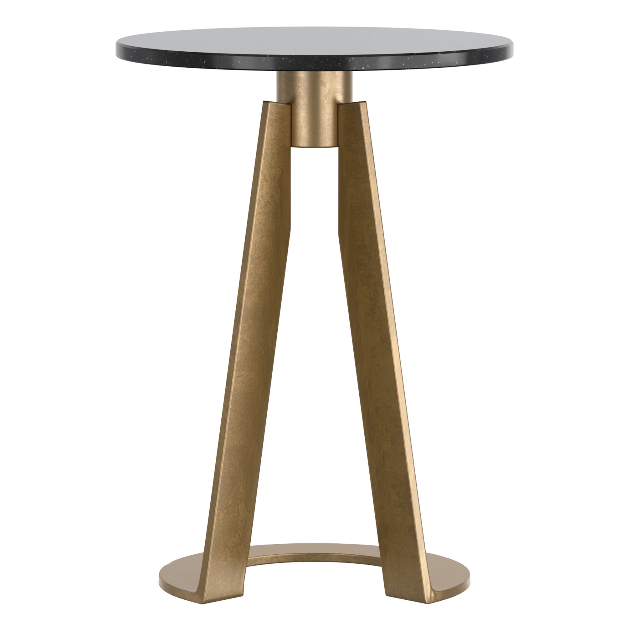 Devas Accent Table - Black Marble Top Solid Brass Base-DECOROLALA