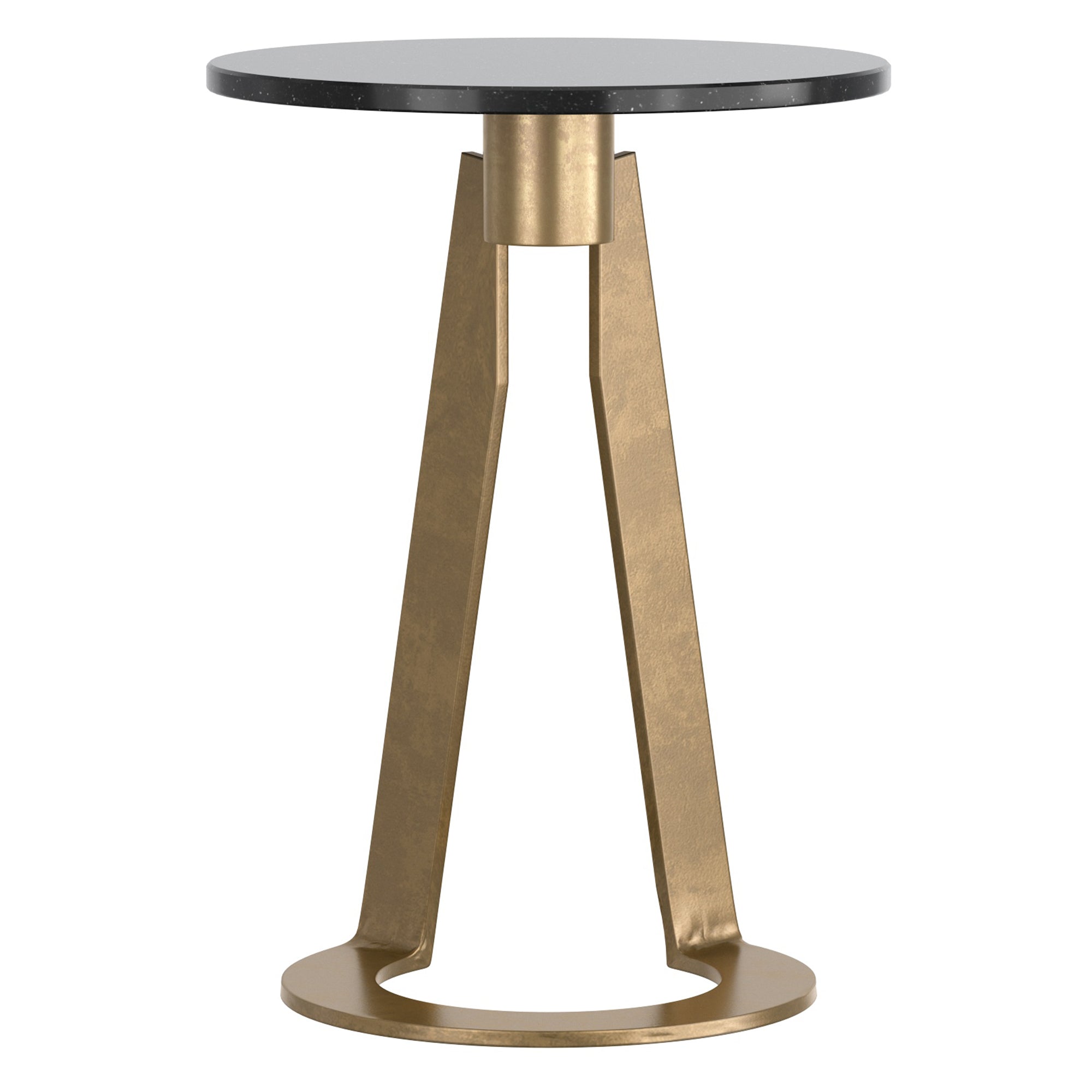 Devas Accent Table - Black Marble Top Solid Brass Base-DECOROLALA