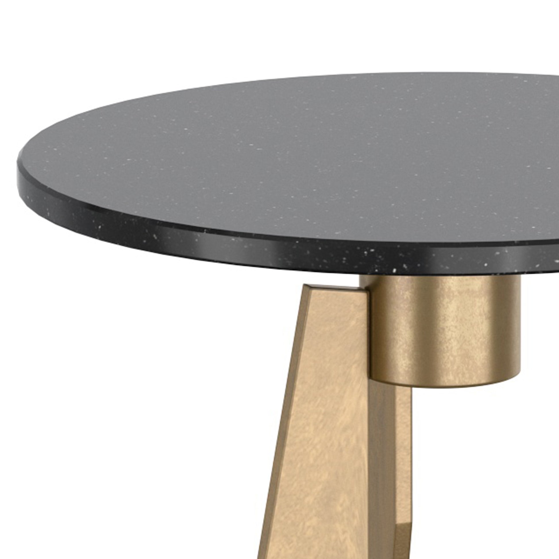 Devas Accent Table - Black Marble Top Solid Brass Base-DECOROLALA