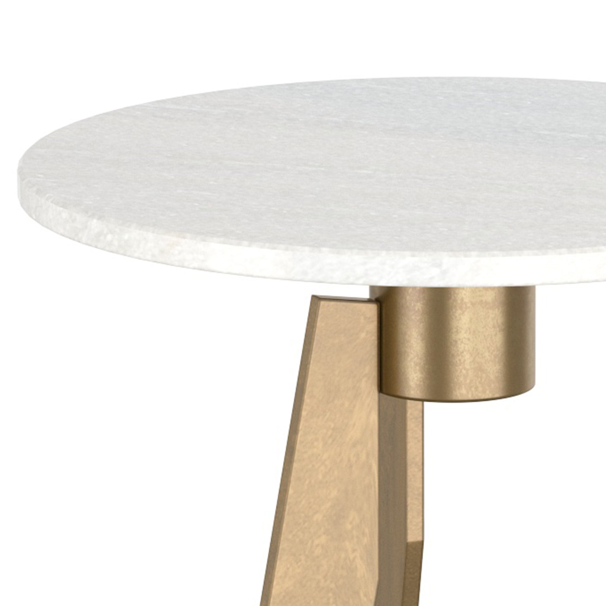 Devas Marble-Topped Accent Table - White with Brass Base-DECOROLALA