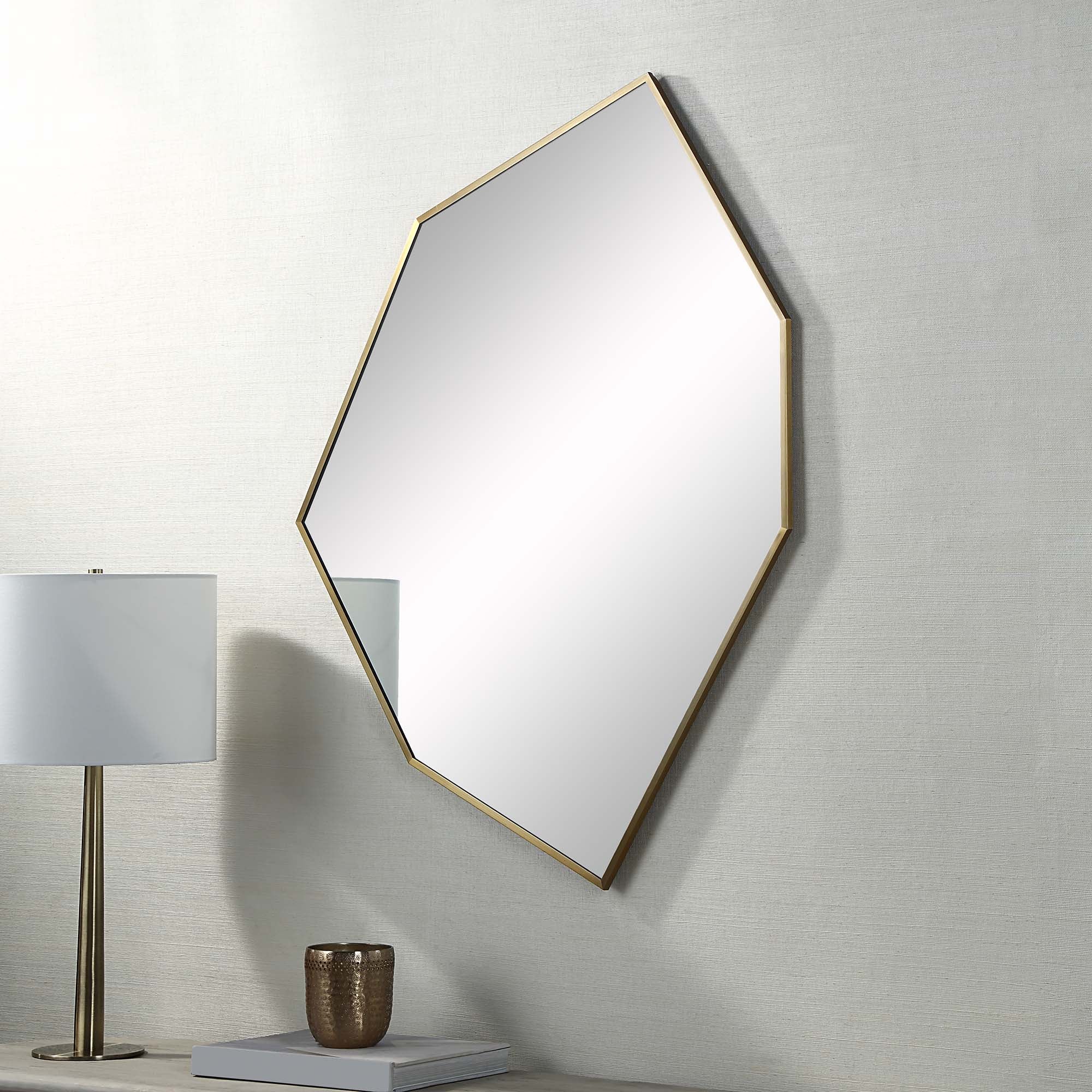 Devika 41" Tall Irregular Wall Mirror, Yellow-Mirror-DECOROLALA