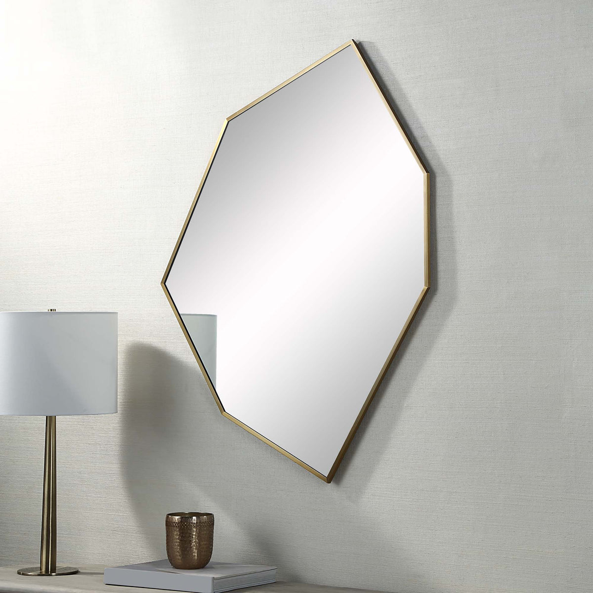 Devika 41" Tall Irregular Wall Mirror, Yellow-Mirrors-DECOROLALA