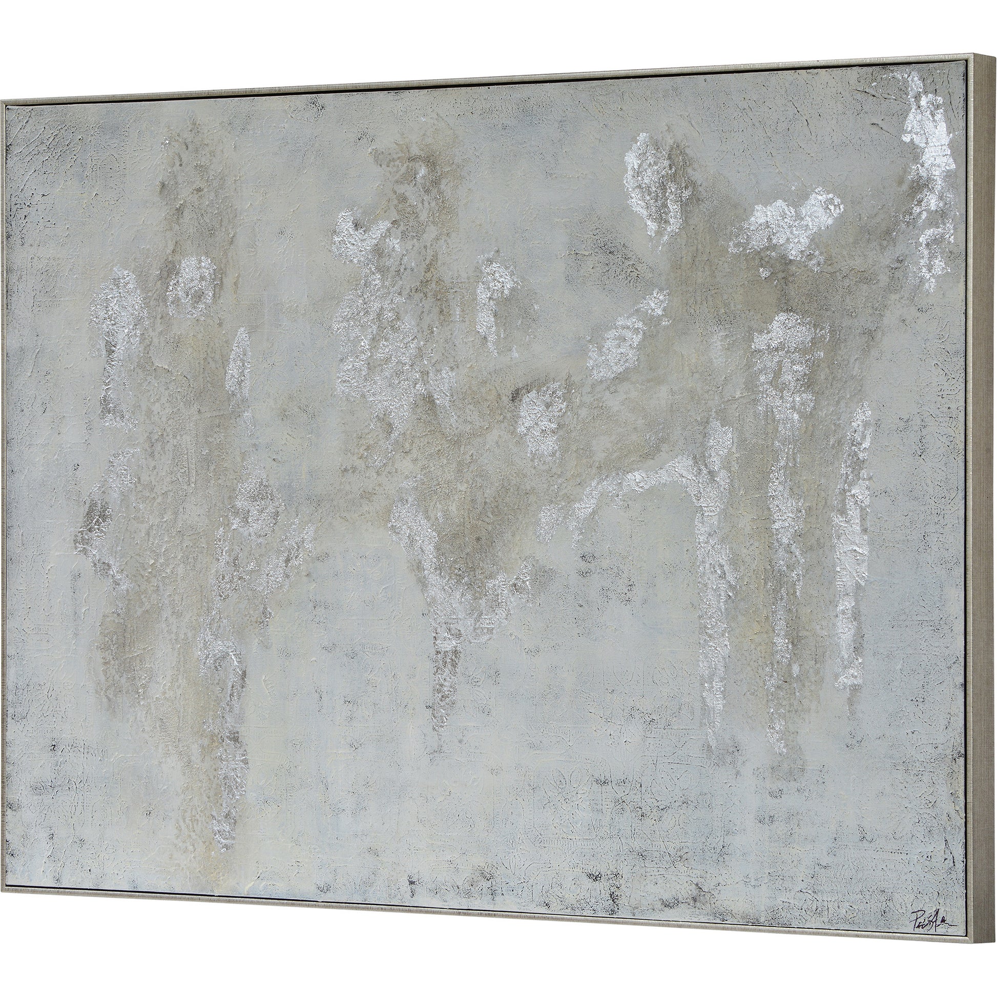 Devonshire 36" Wide Canvas Art, Silver-Canvas Art-DECOROLALA