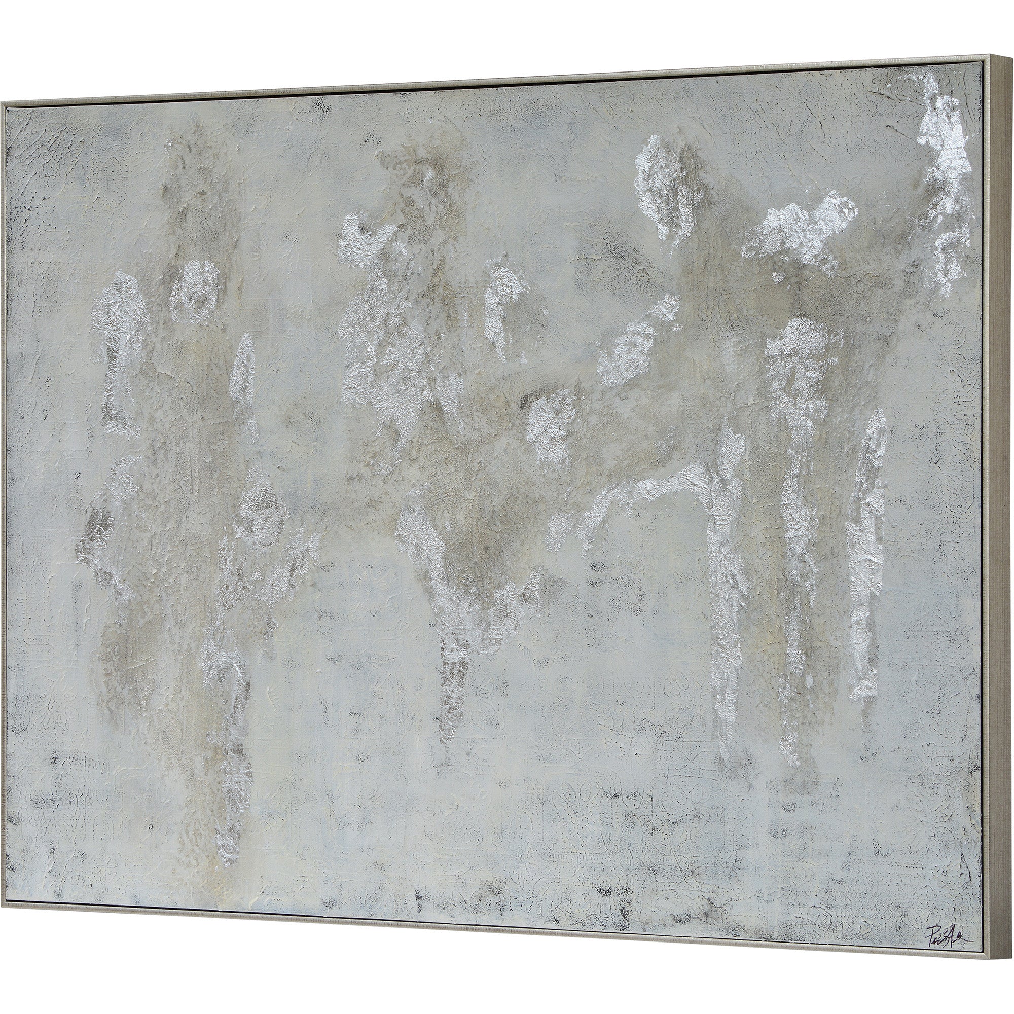 Devonshire 36" Wide Canvas Art, Silver-Canvas Art-DECOROLALA
