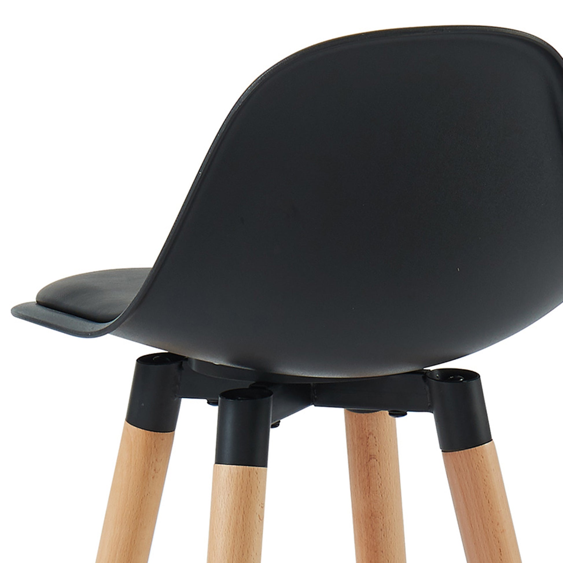 Diablo 26" Counter Stool - Black Faux Leather & Wood Legs-DECOROLALA