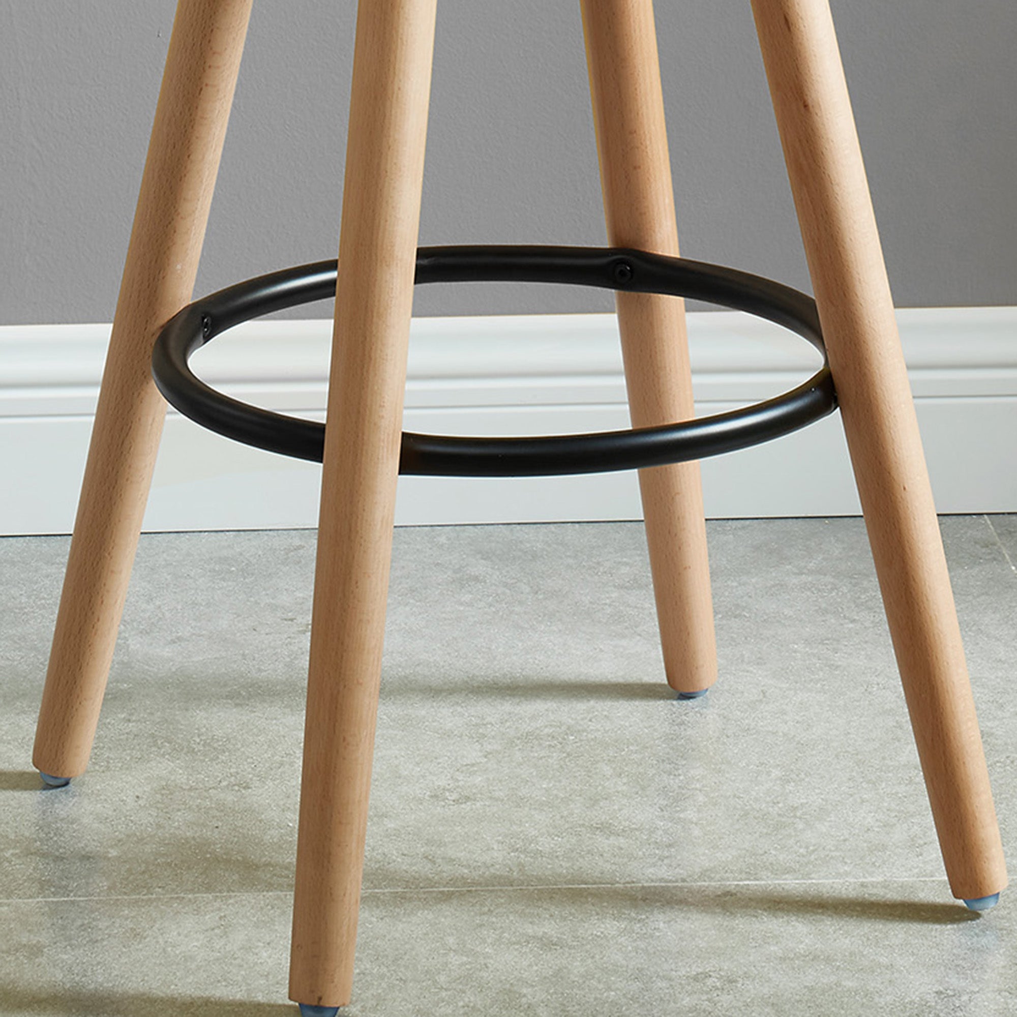 Diablo 26" Counter Stool - Black Faux Leather & Wood Legs-DECOROLALA