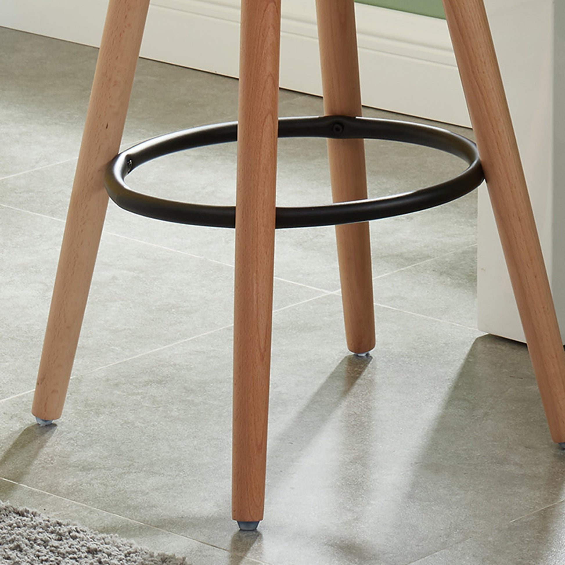 Diablo 26" Counter Stool - White Faux Leather and Wood-DECOROLALA