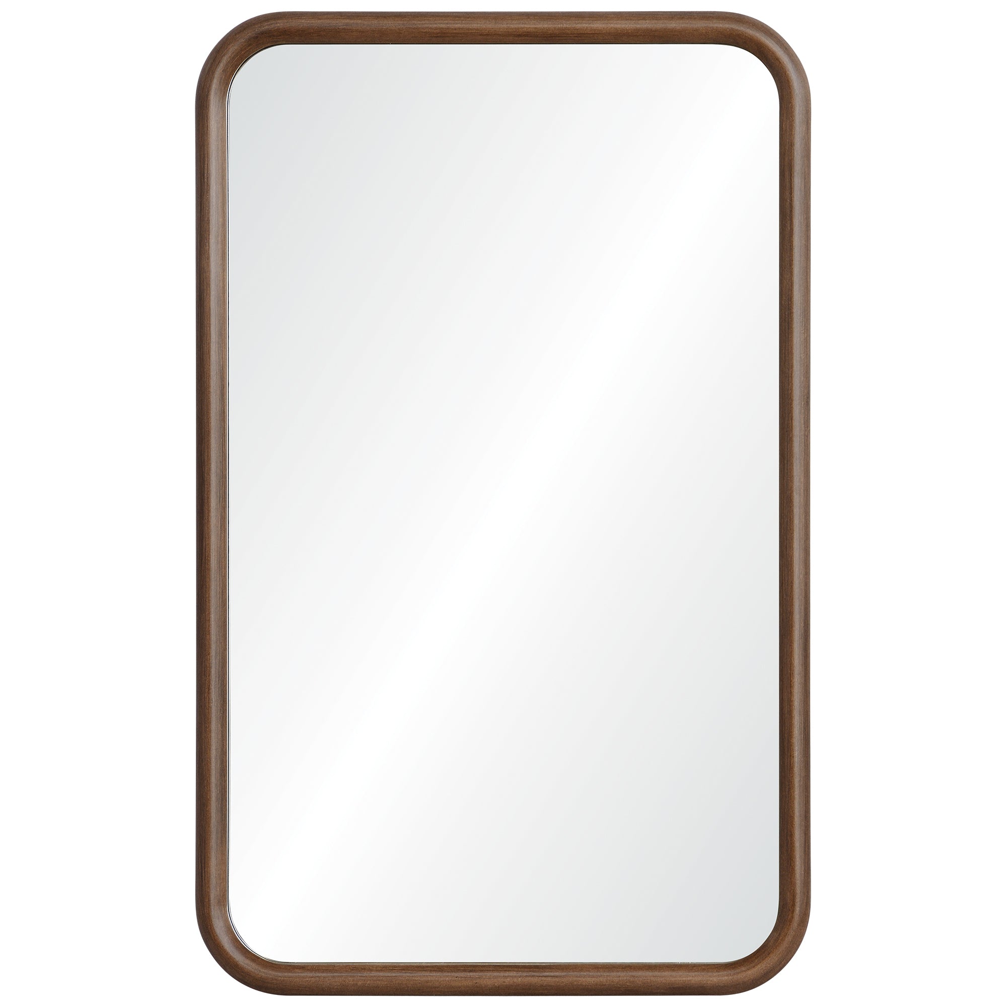 Dickens 32" Tall Rectangle Wall Mirror, Brown-Mirror-DECOROLALA