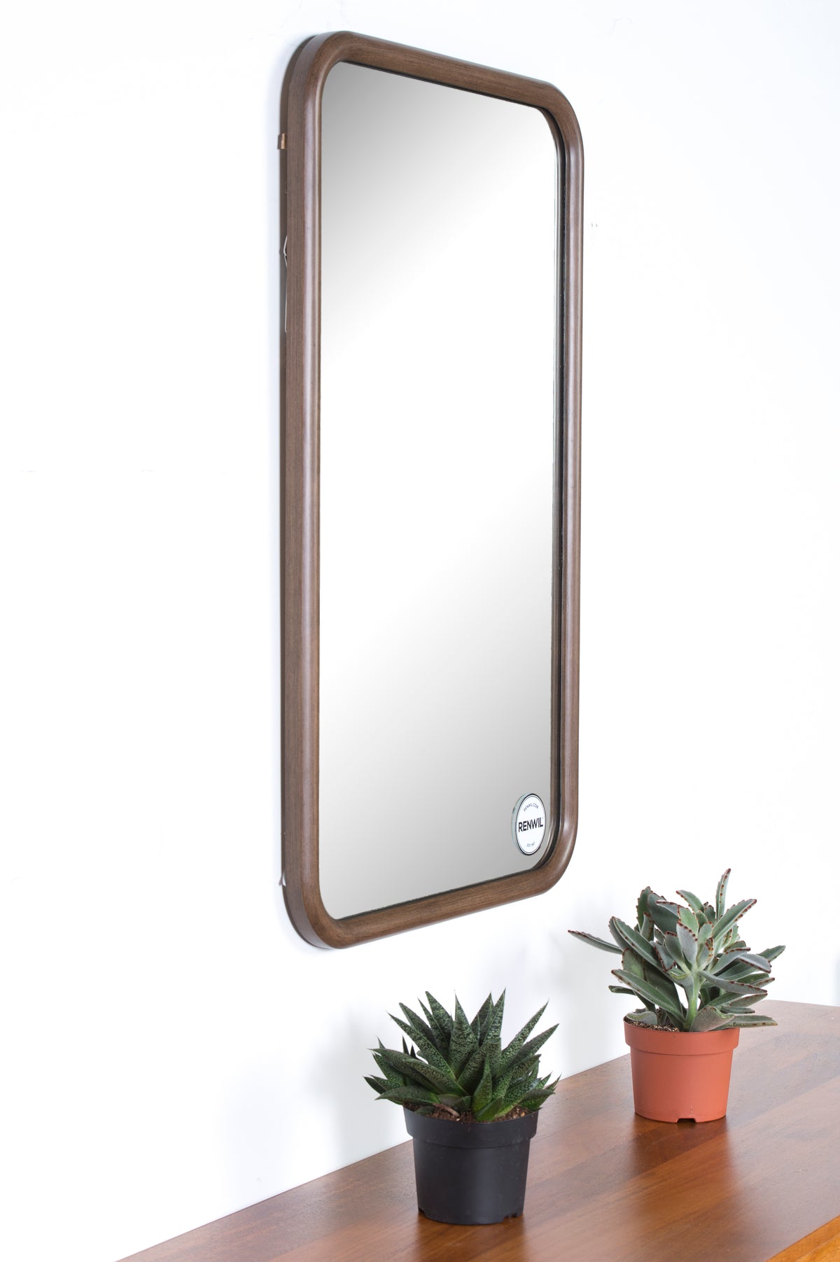 Dickens 32" Tall Rectangle Wall Mirror, Brown-Mirrors-DECOROLALA