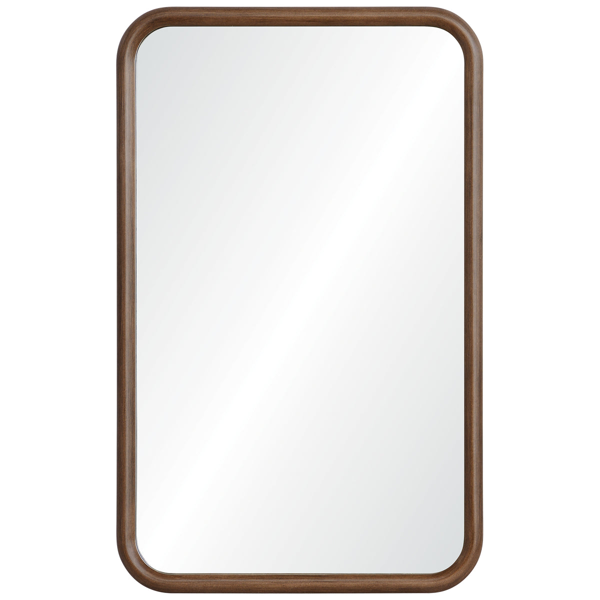 Dickens 32" Tall Rectangle Wall Mirror, Brown-Mirrors-DECOROLALA
