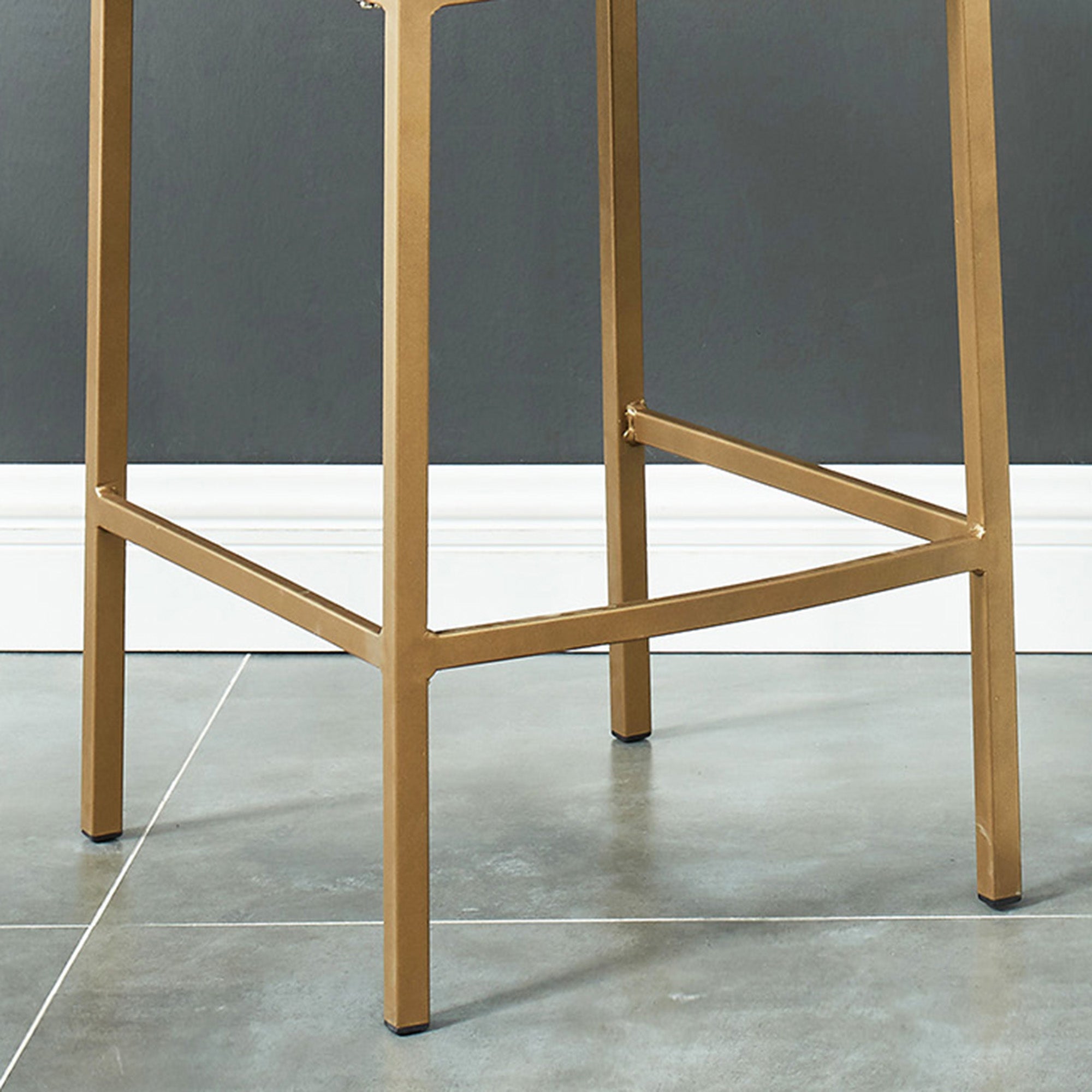 Diego Counter Stool - Beige Velvet and Aged Gold 26"-DECOROLALA