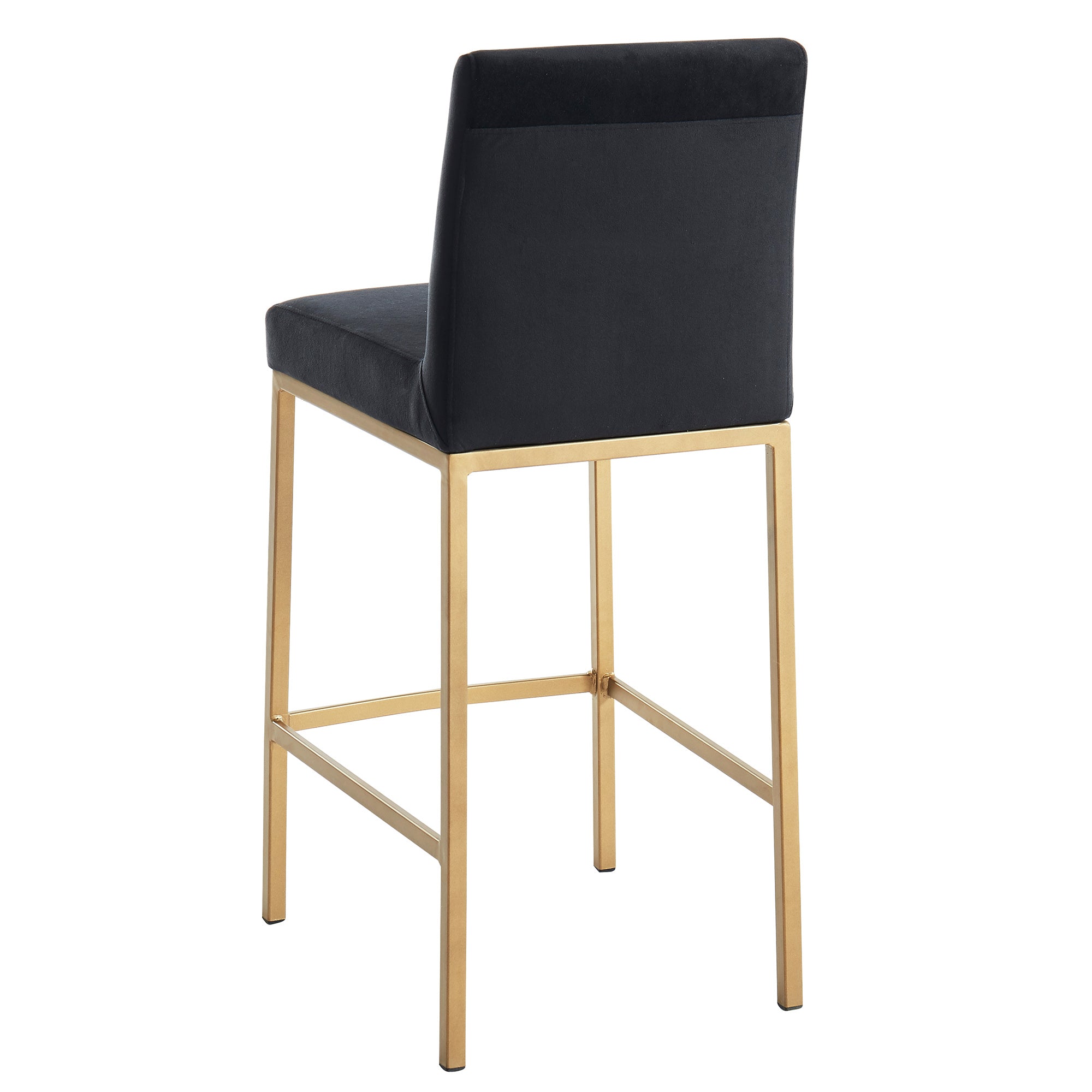 Diego Counter Stool - Black Velvet and Aged Gold 26"-DECOROLALA