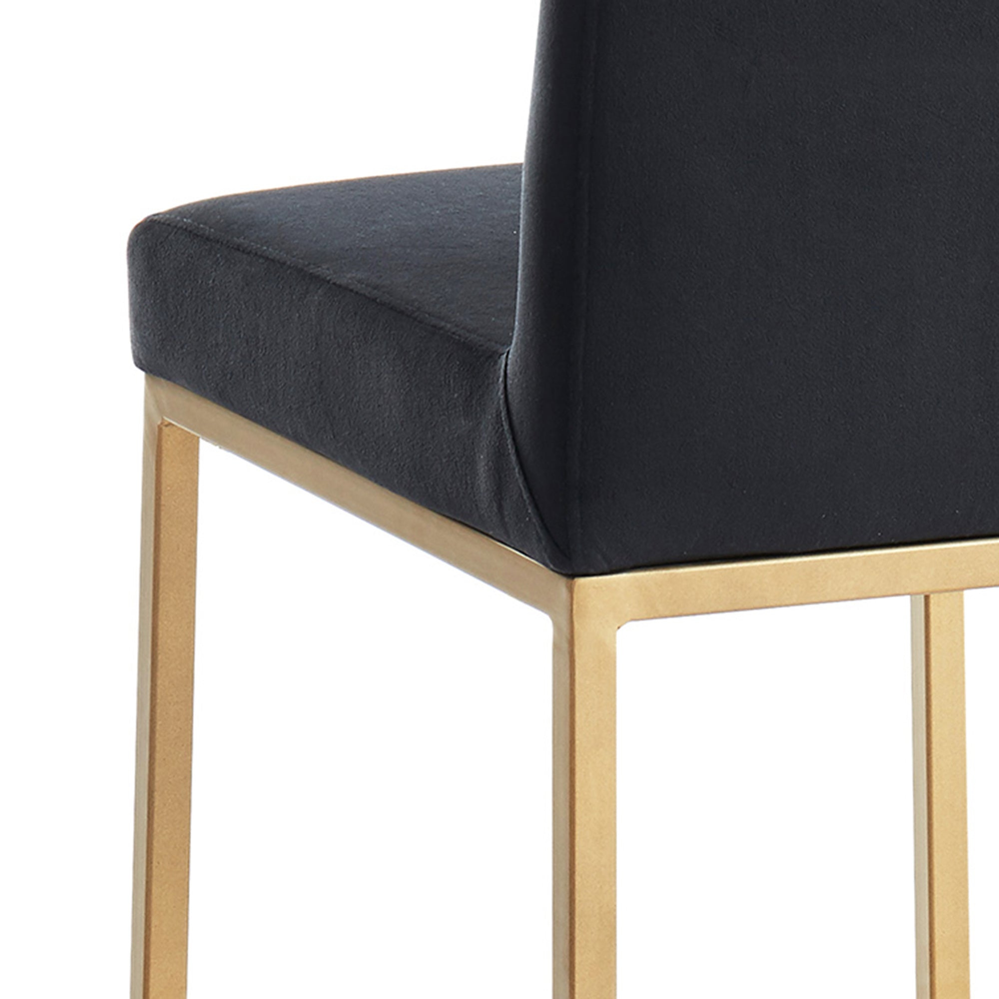Diego Counter Stool - Black Velvet and Aged Gold 26"-DECOROLALA