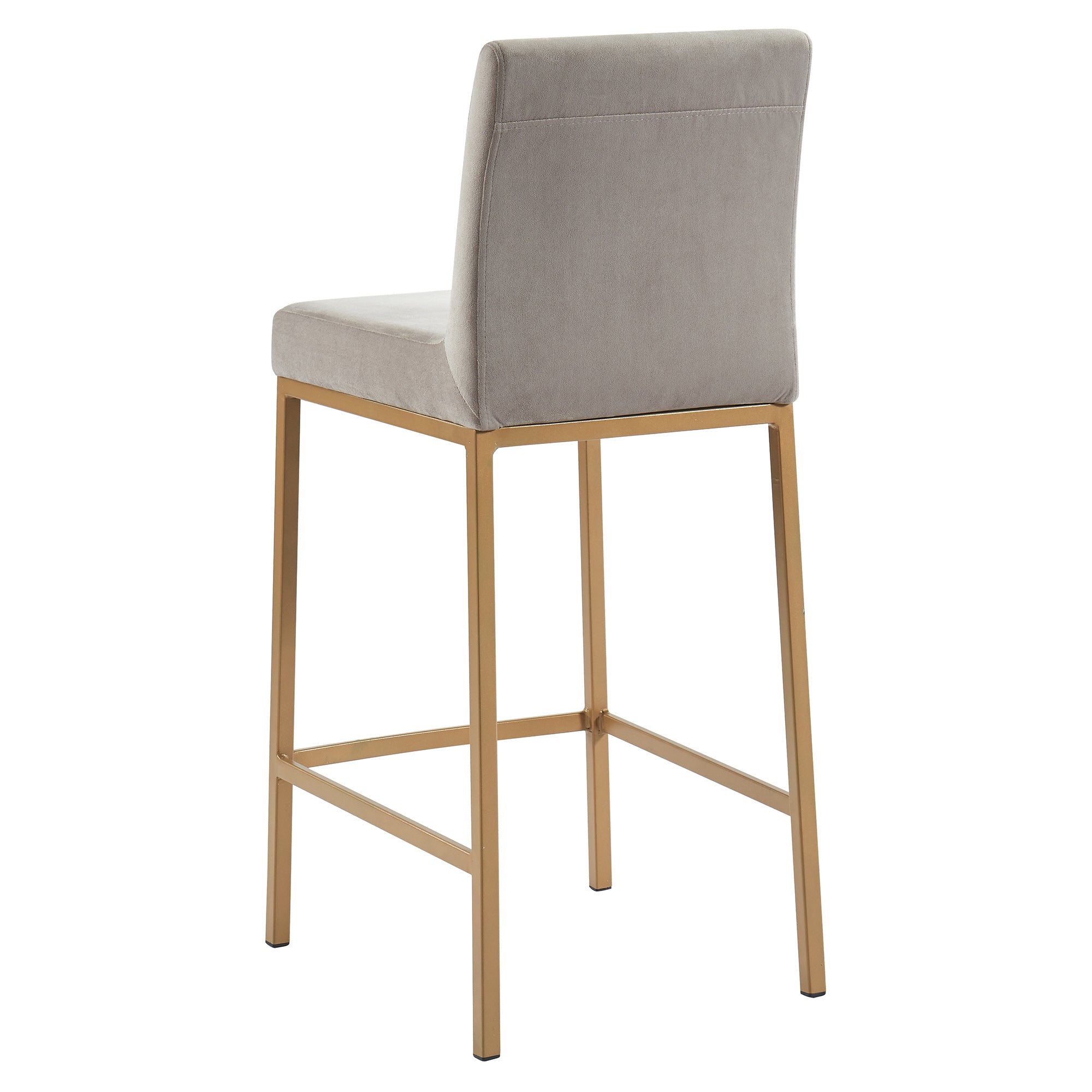 Diego Counter Stool - Grey Velvet and Aged Gold 26"-DECOROLALA