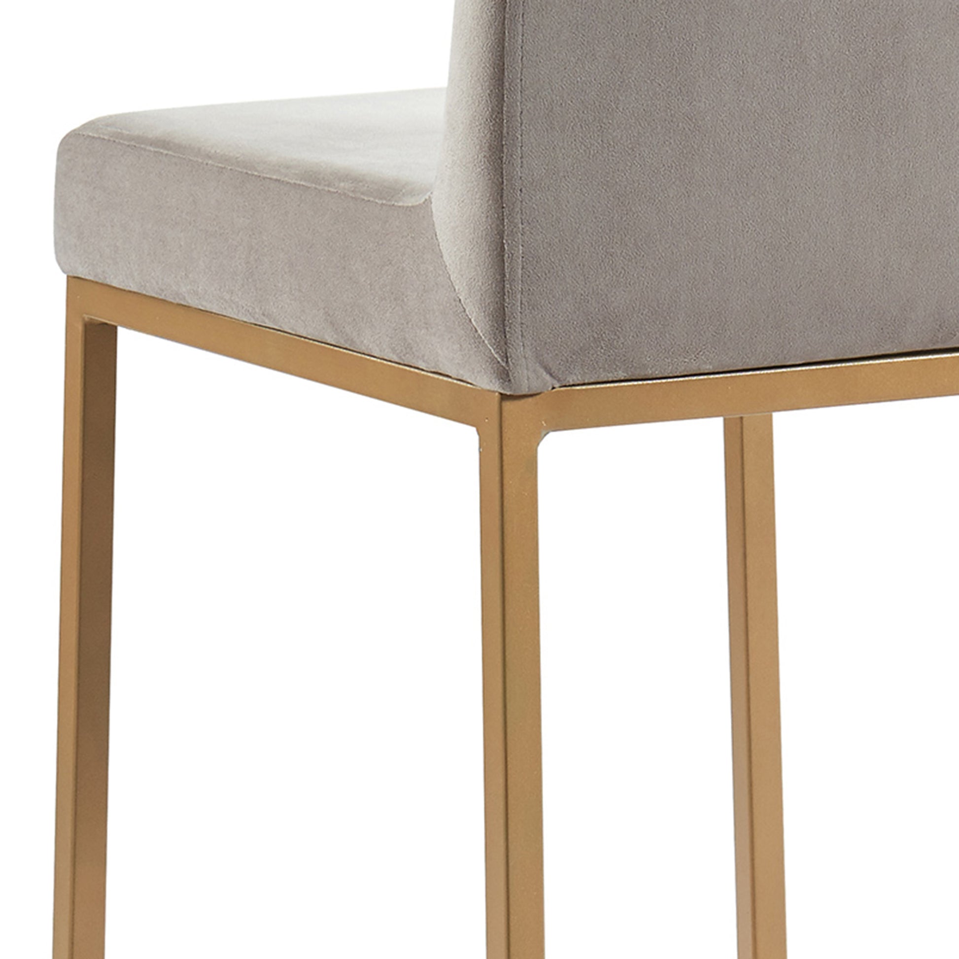 Diego Counter Stool - Grey Velvet and Aged Gold 26"-DECOROLALA