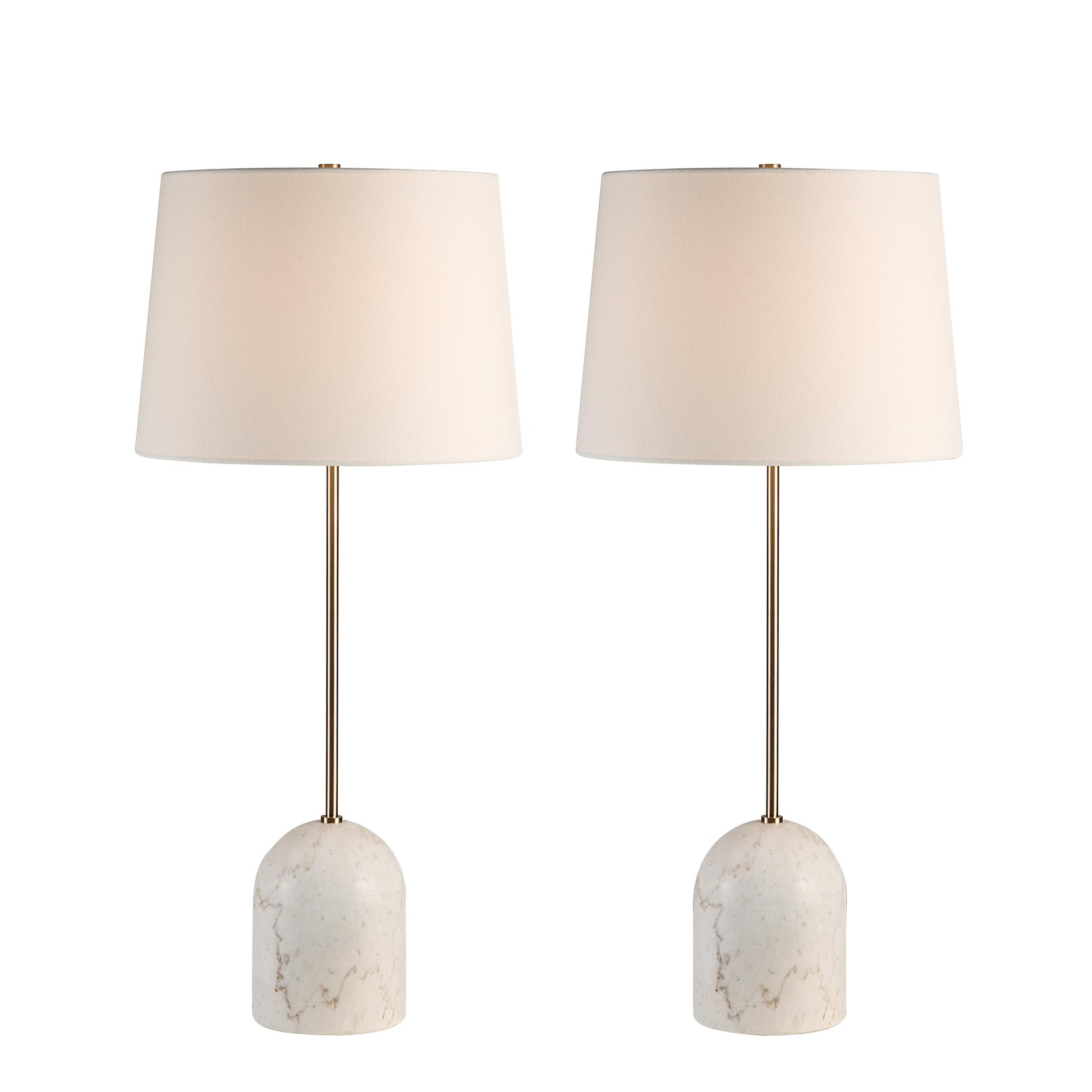 Dili 31" Marble Table Lamp Set, White-Table Lamp-DECOROLALA