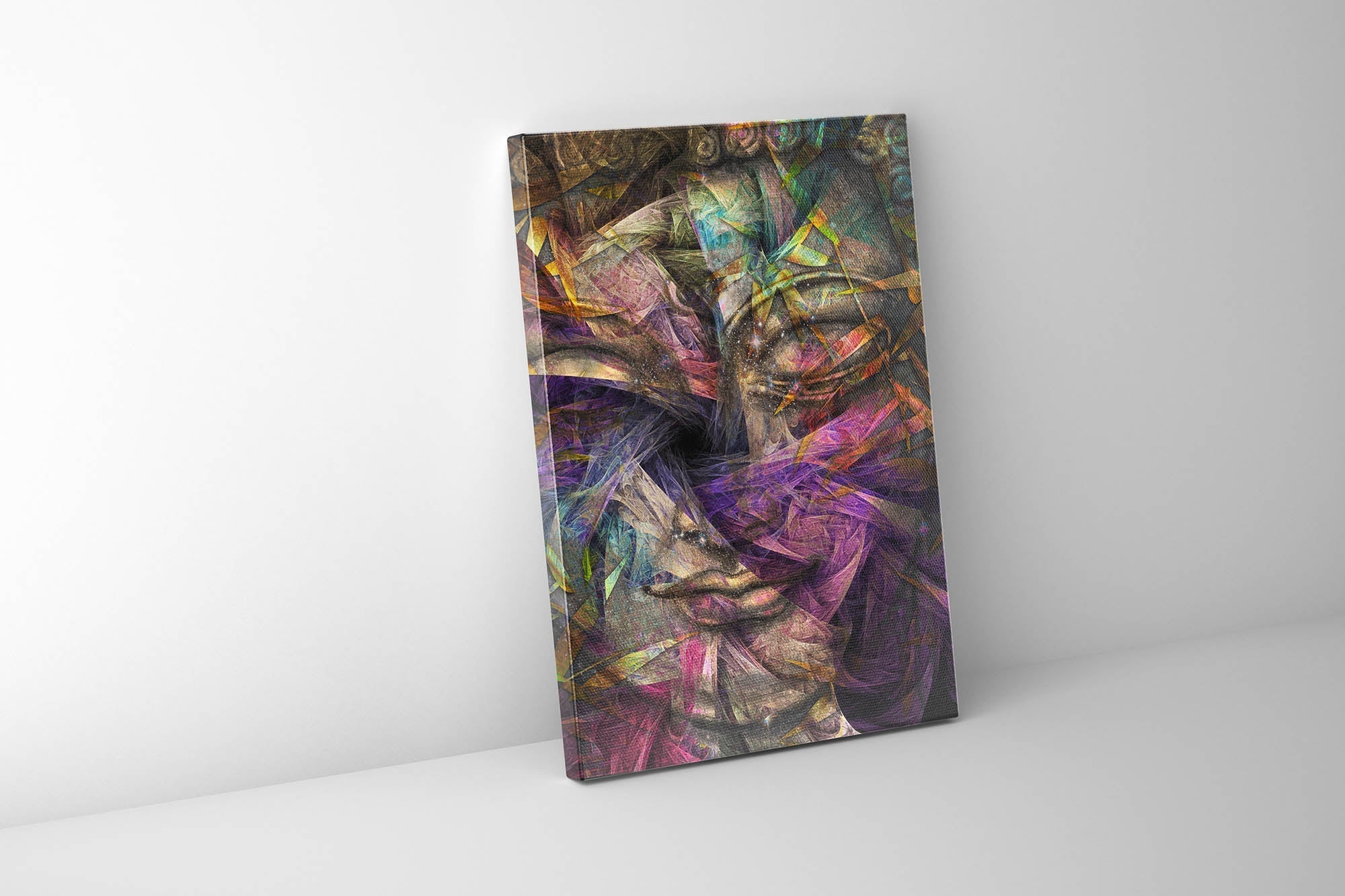 Dimensional Buddha -Fine Art Canvas- RGB varnish-Wall Art-DECOROLALA