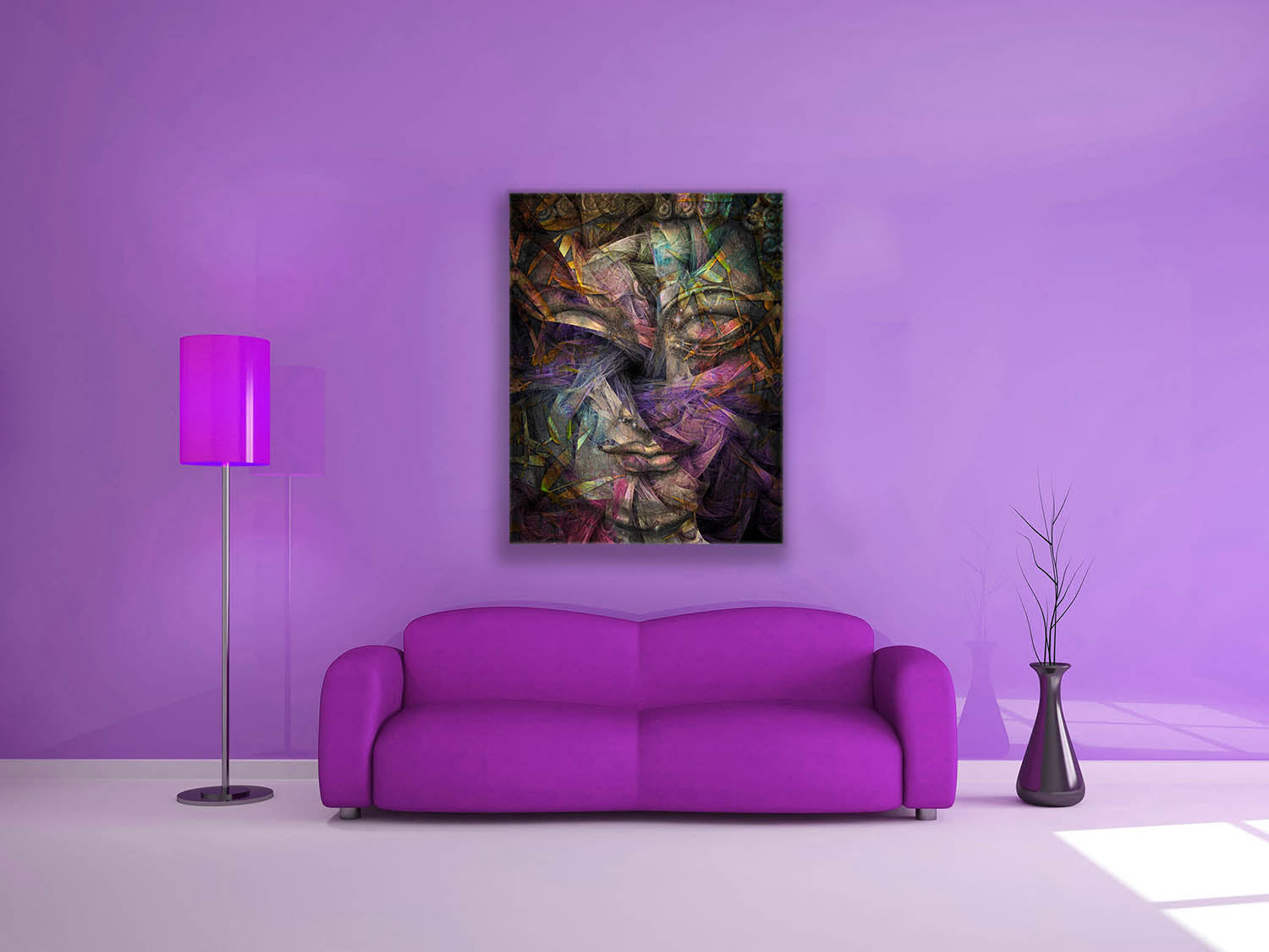 Dimensional Buddha -Fine Art Canvas- RGB varnish-Wall Art-DECOROLALA