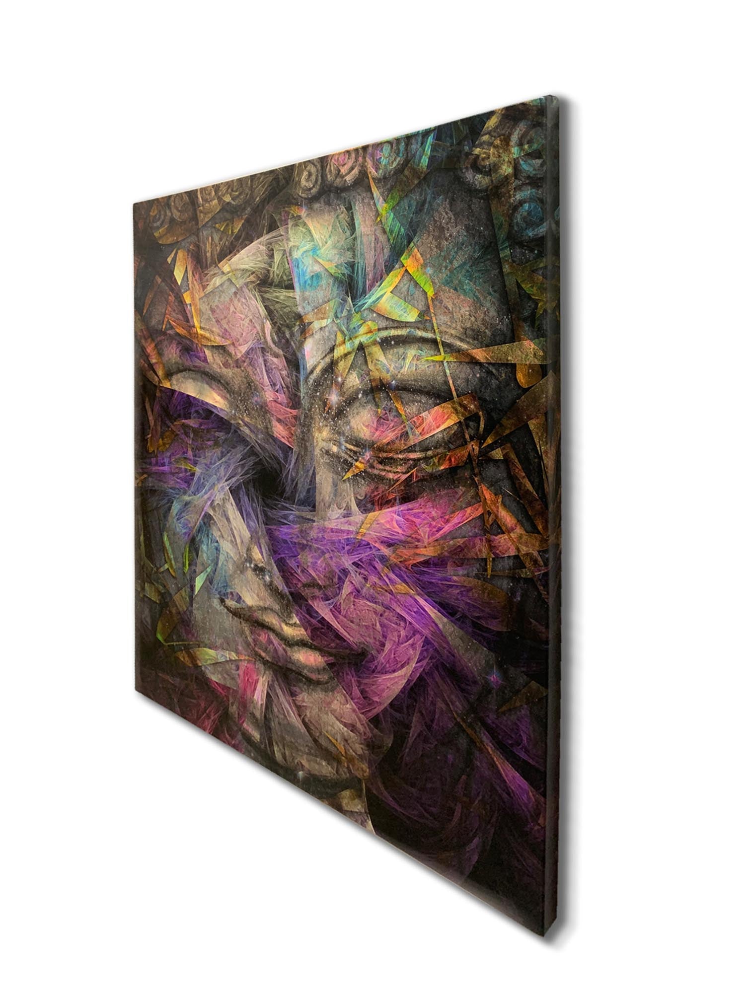 Dimensional Buddha Fine Art Canvas with RGB Varnish-Wall Art-DECOROLALA