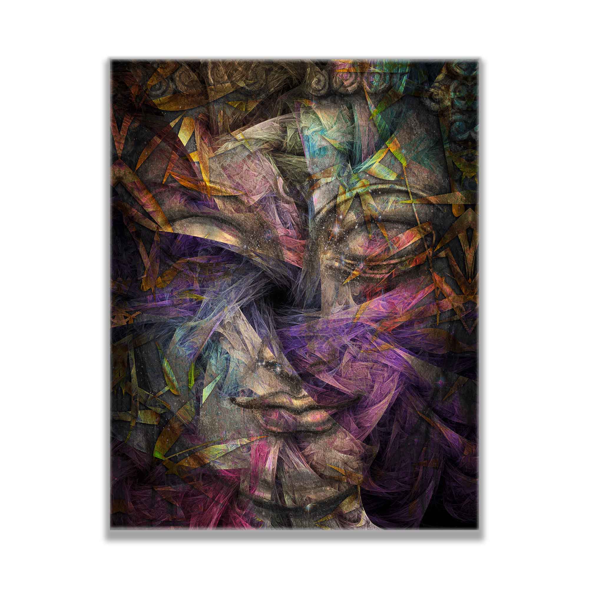 Dimensional Buddha Fine Art Canvas with RGB Varnish-Wall Art-DECOROLALA