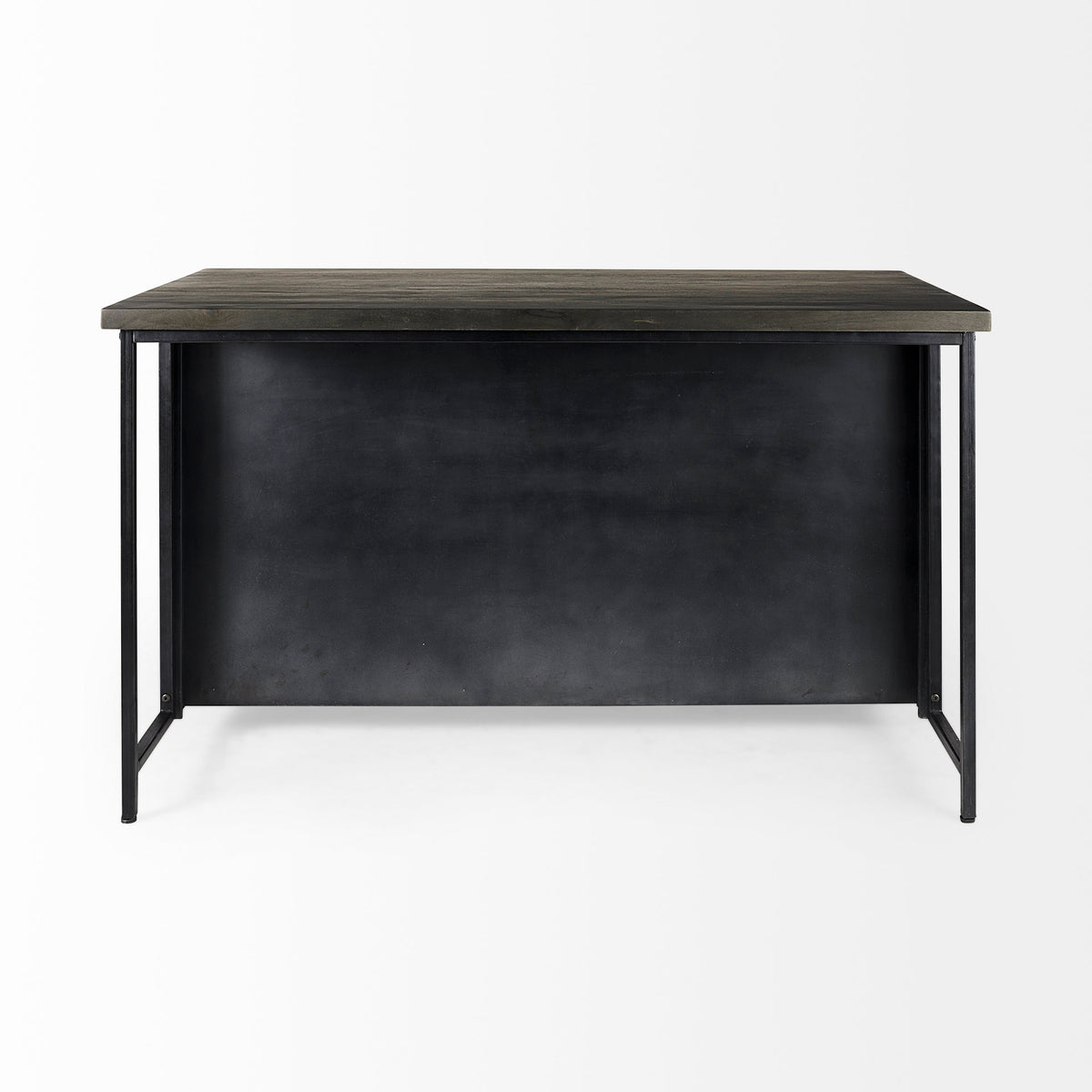 Dimitra 62.0L x 32.0W x 36.0H Dark Iron W/Glass Doors Kitchen Island-Kitchen Islands-DECOROLALA