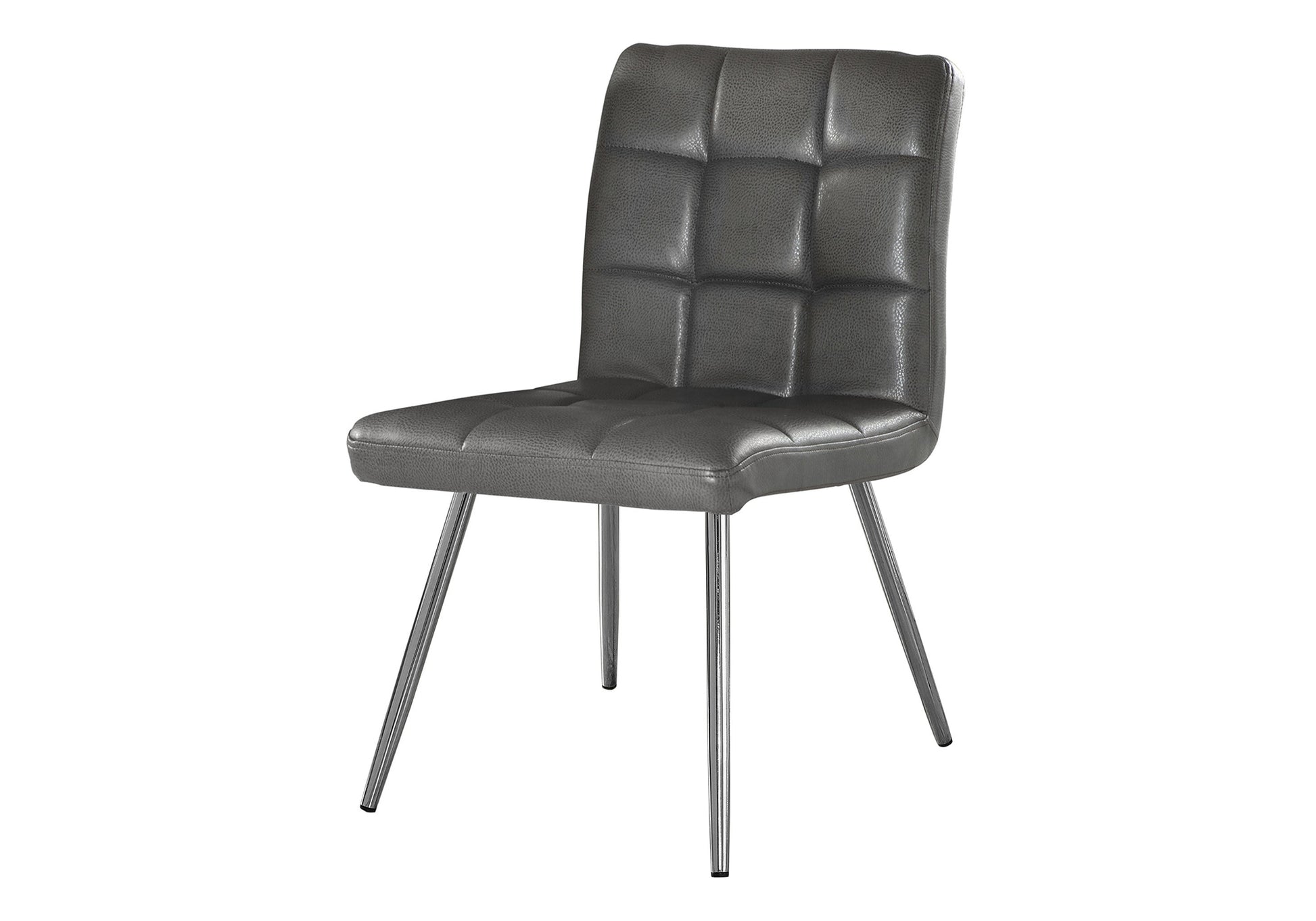 Dining Chair - 2pcs / 32"H / White Leather-Look / Chrome-Dining Chair-DECOROLALA