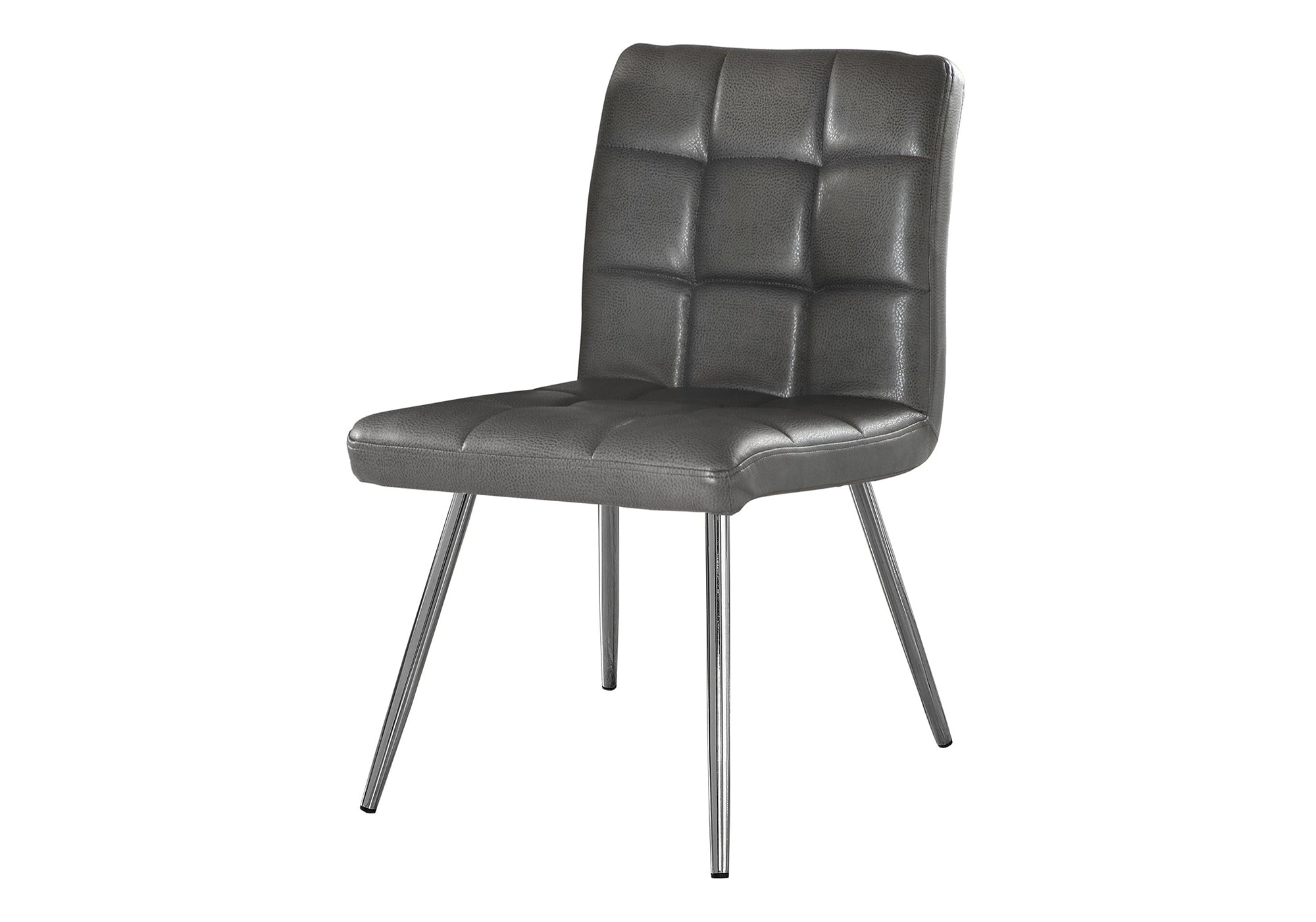 Dining Chair - 2pcs / 32"H / White Leather-Look / Chrome-Dining Chair-DECOROLALA