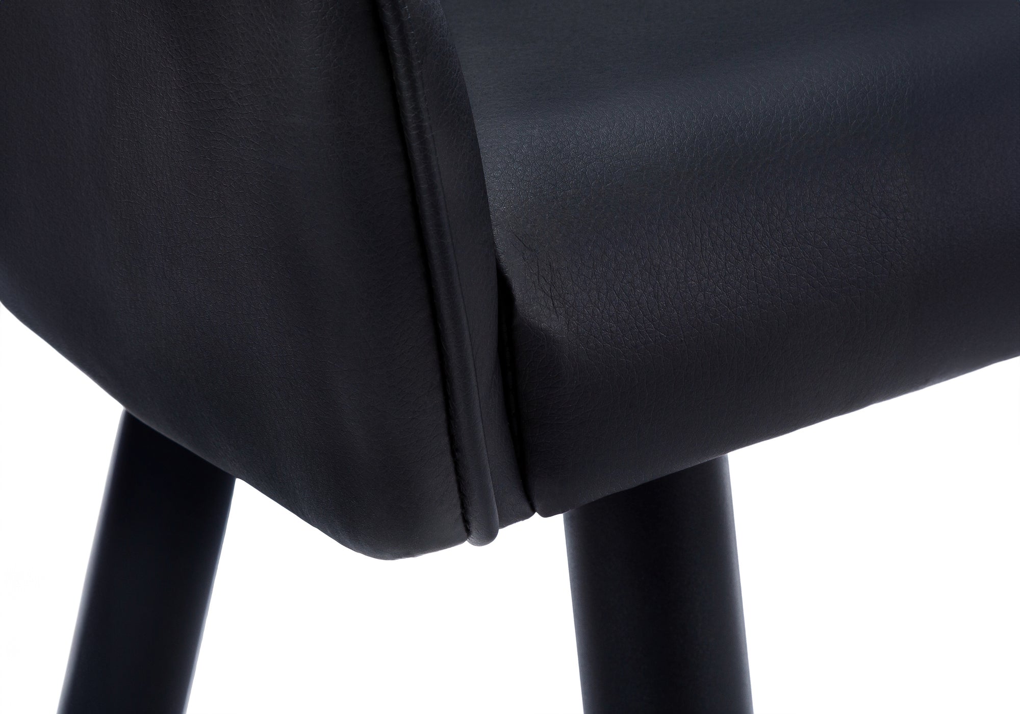 Dining Chair - 2pcs / 33"H / Black Leather-Look / Black-Dining Chair-DECOROLALA