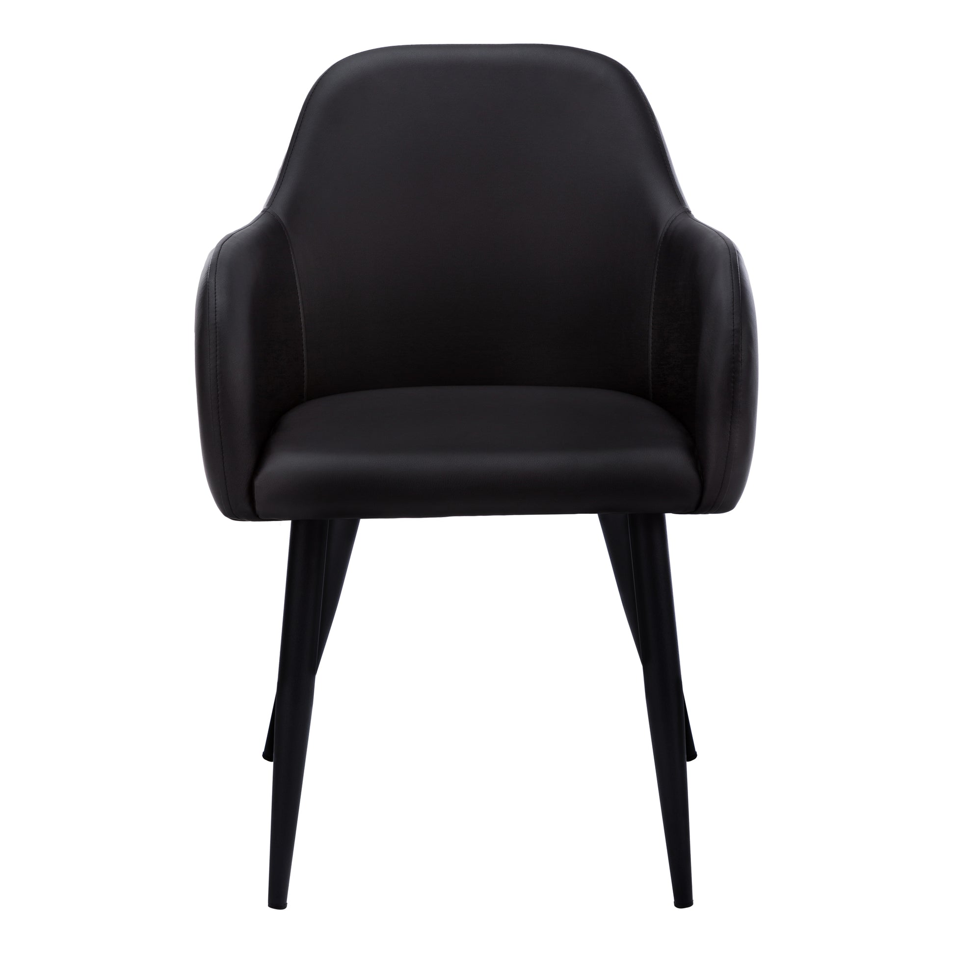 Dining Chair - 2pcs / 33"H / White Leather-Look / Chrome-Dining Chair-DECOROLALA