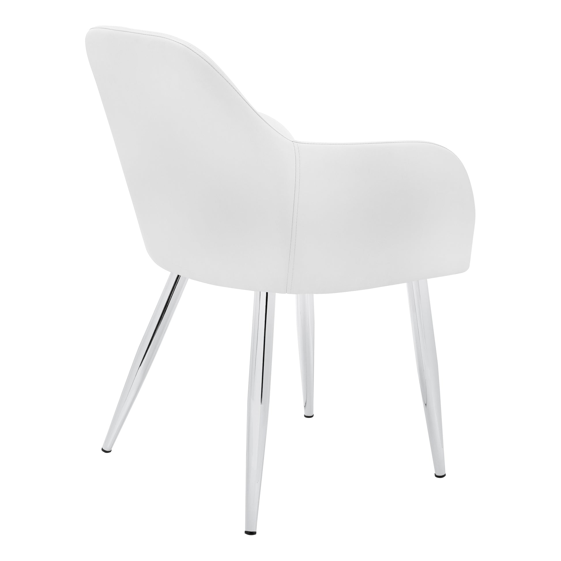 Dining Chair - 2pcs / 33"H / White Leather-Look / Chrome-Dining Chair-DECOROLALA