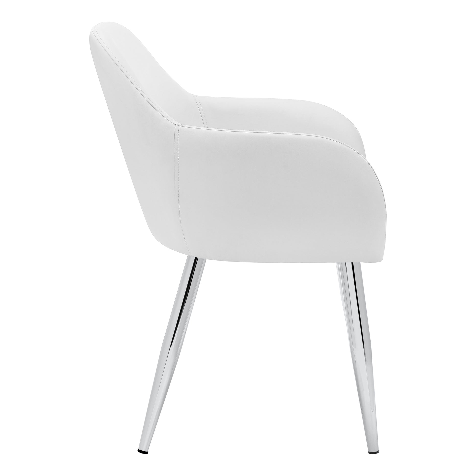 Dining Chair - 2pcs / 33"H / White Leather-Look / Chrome-Dining Chair-DECOROLALA