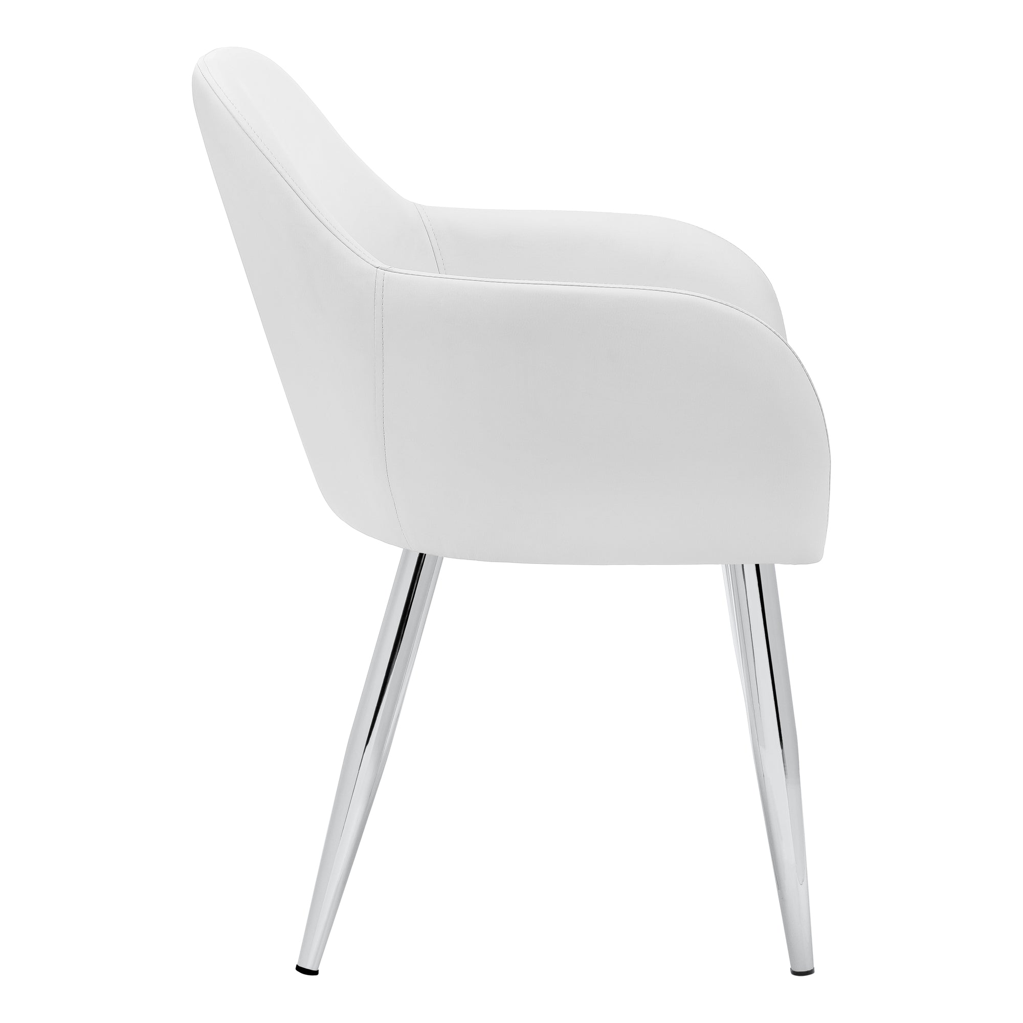 Dining Chair - 2pcs / 33"H / White Leather-Look / Chrome-Dining Chair-DECOROLALA