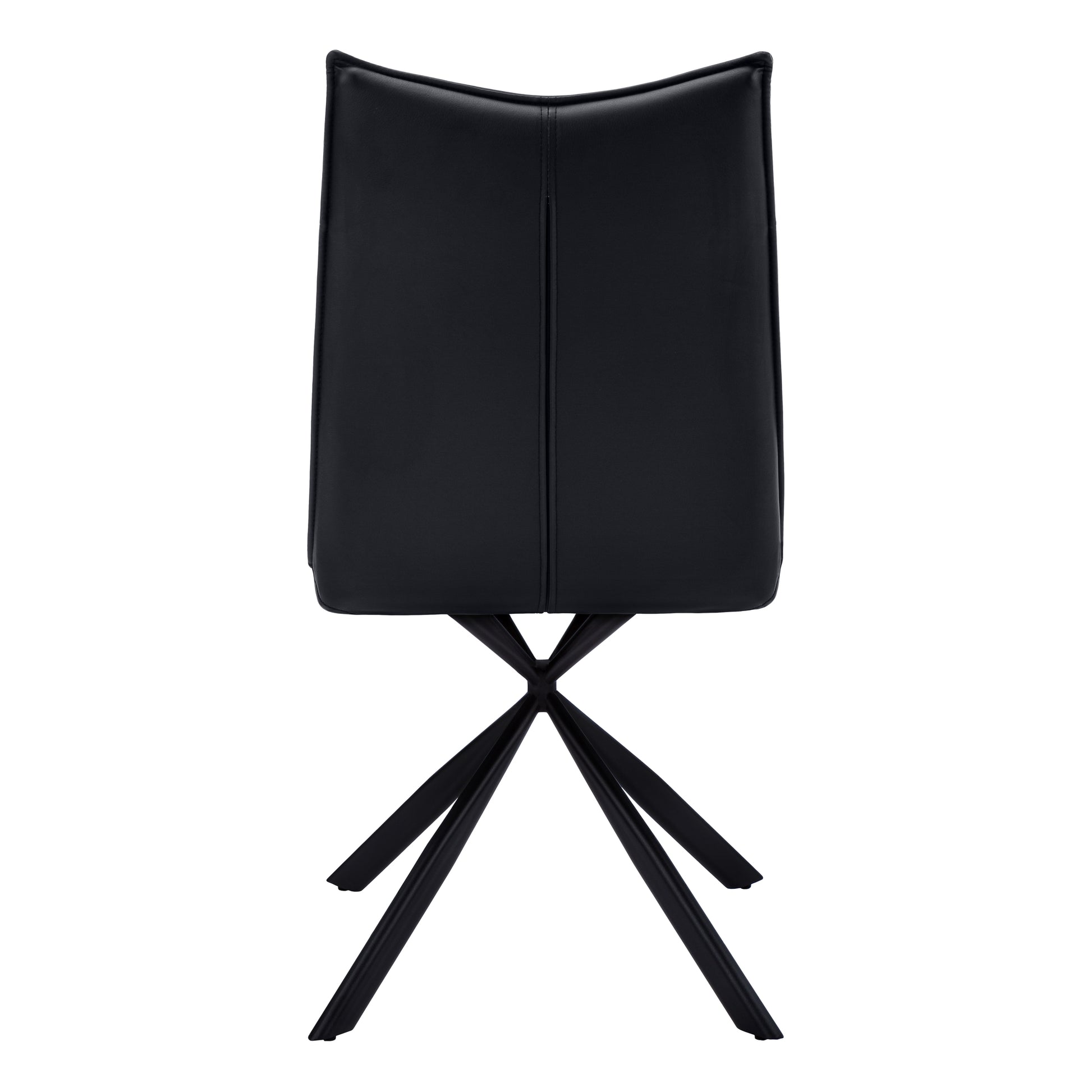 Dining Chair - 2pcs / 36"H / Black Leather-Look / Chrome-Dining Chair-DECOROLALA