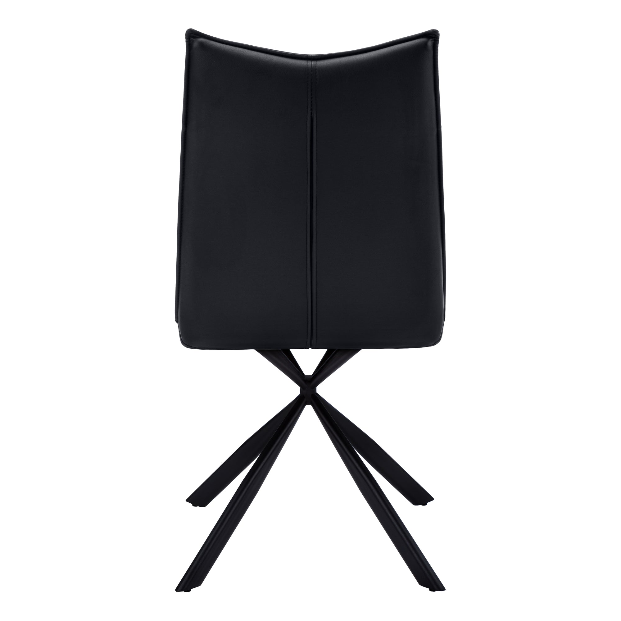 Dining Chair - 2pcs / 36"H / Black Leather-Look / Chrome-Dining Chair-DECOROLALA