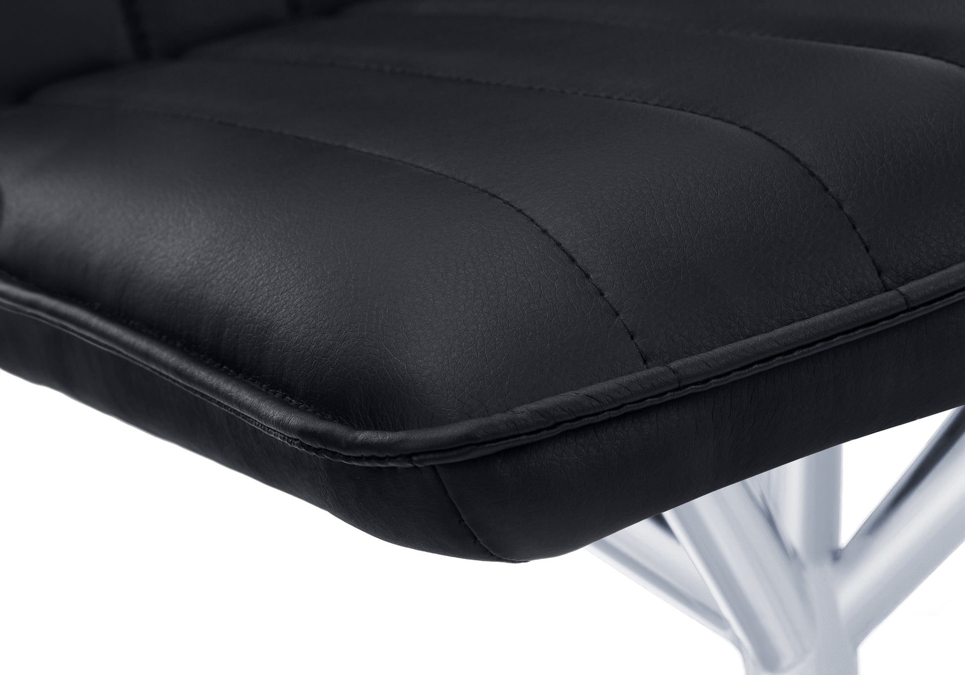 Dining Chair - 2pcs / 36"H / Black Leather-Look / Chrome-Dining Chair-DECOROLALA