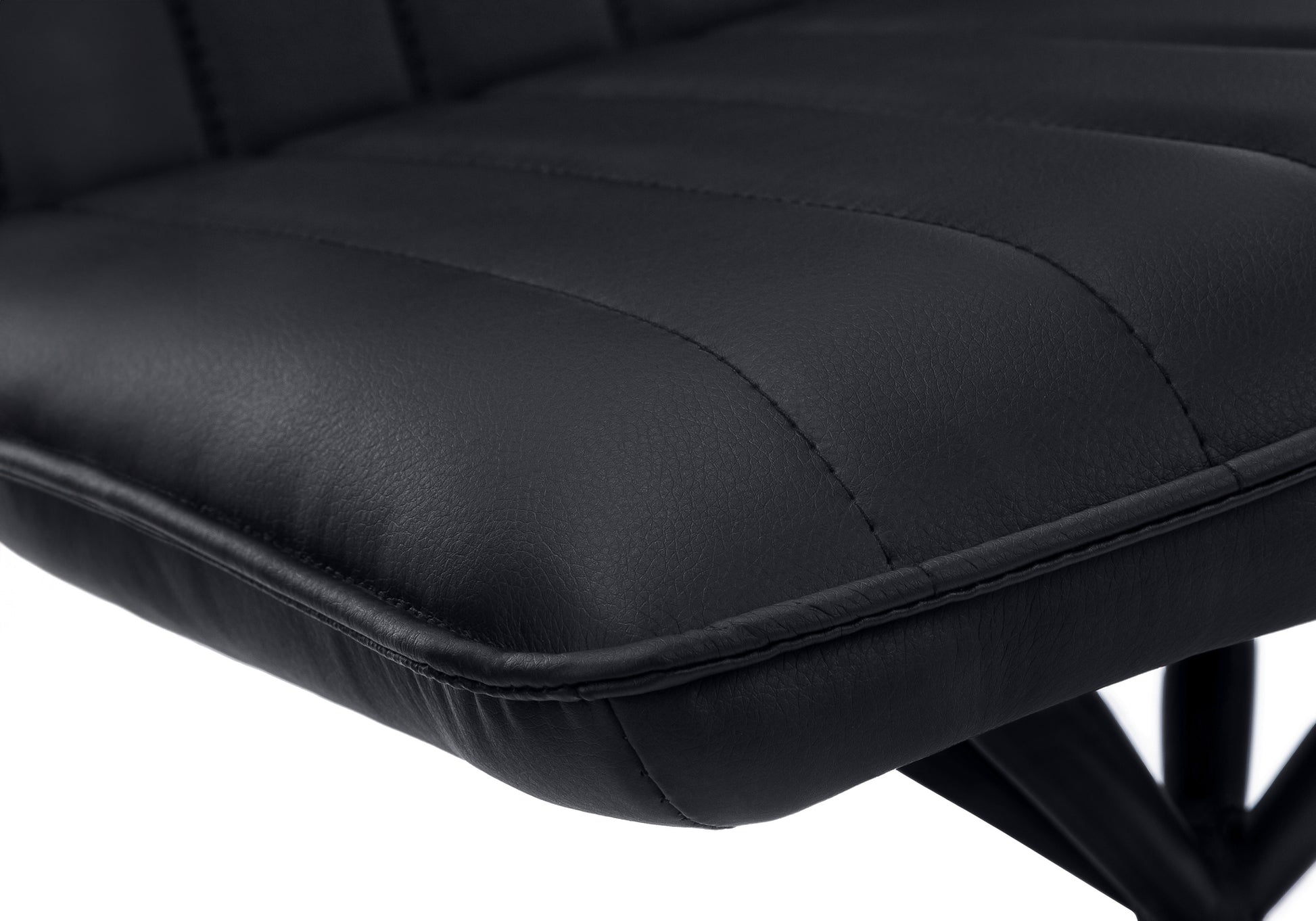 Dining Chair - 2pcs / 36"H / Black Leather-Look / Chrome-Dining Chair-DECOROLALA