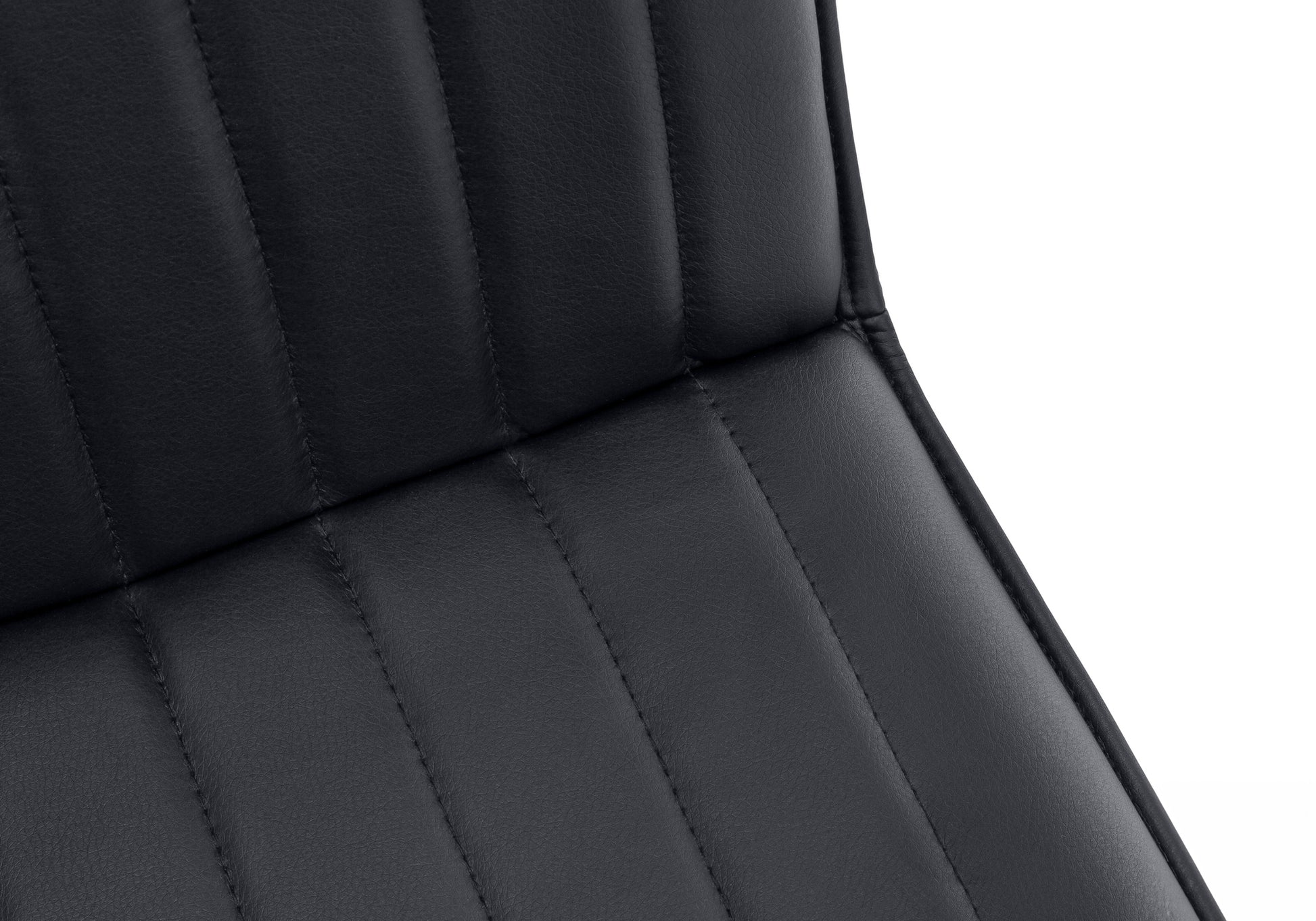 Dining Chair - 2pcs / 36"H / Black Leather-Look / Chrome-Dining Chair-DECOROLALA