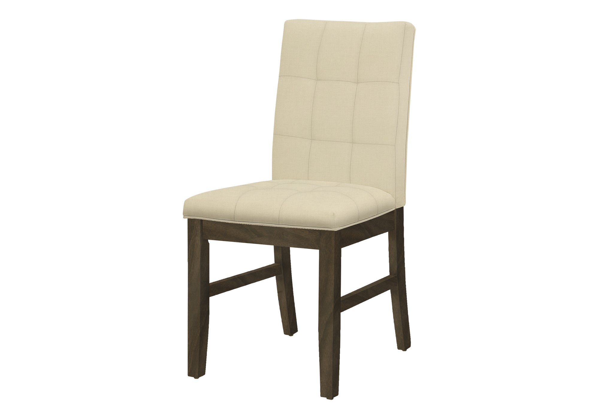 Dining Chair - 2pcs / 37"H Grey / Cream Fabric Seat-Dining Chairs-DECOROLALA