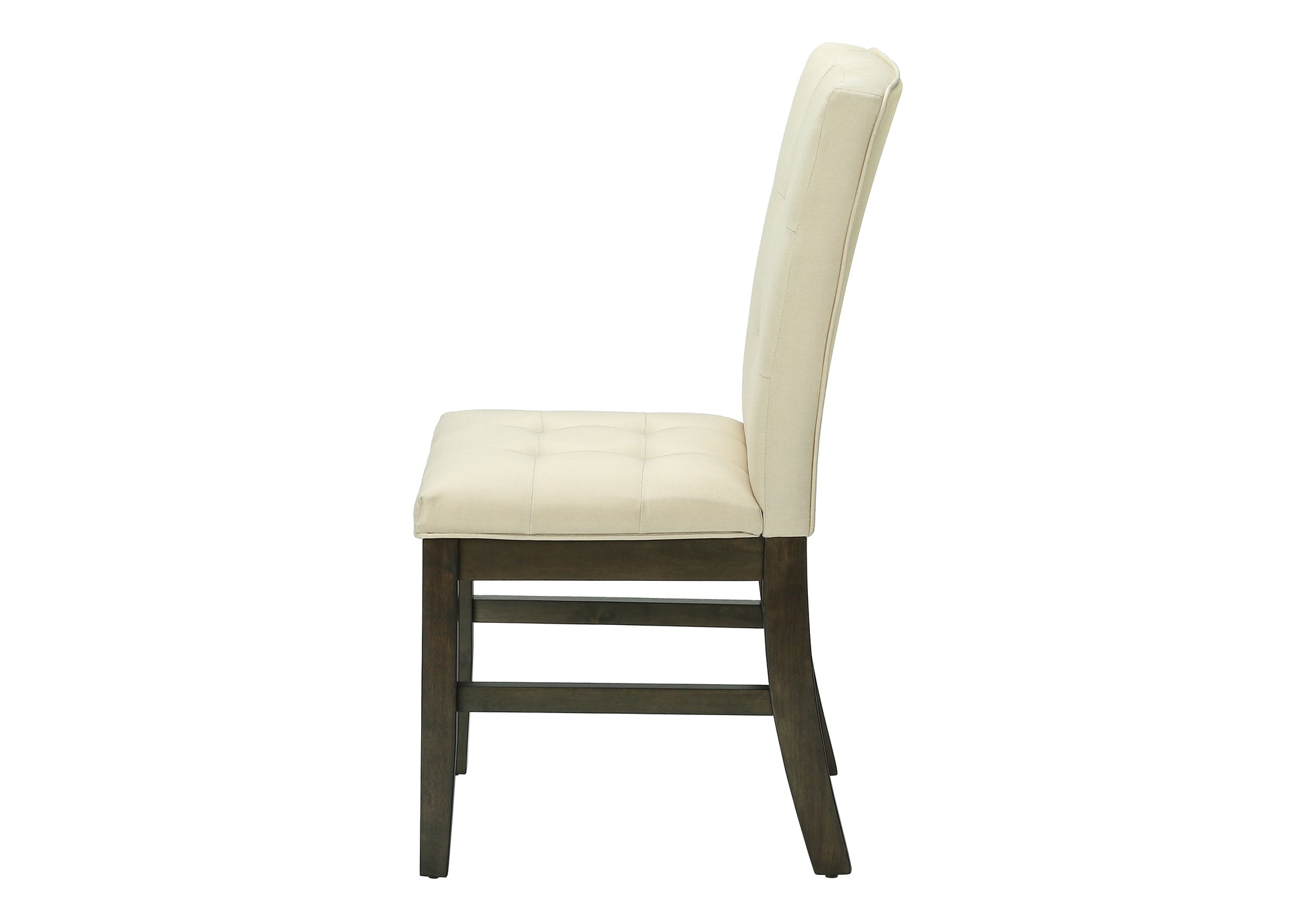 Dining Chair - 2pcs / 37"H Grey / Cream Fabric Seat-Dining Chairs-DECOROLALA