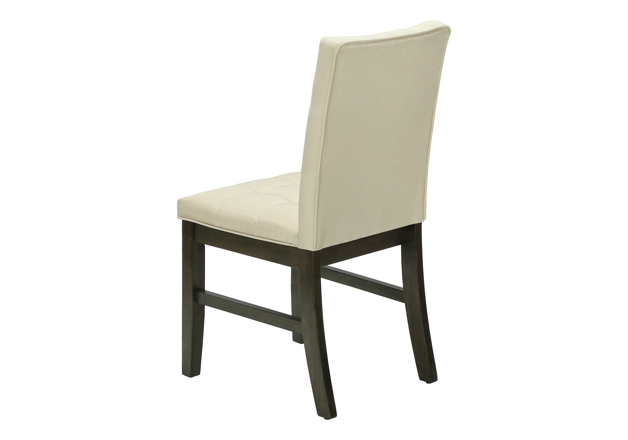 Dining Chair - 2pcs / 37"H Grey / Cream Fabric Seat-Dining Chairs-DECOROLALA