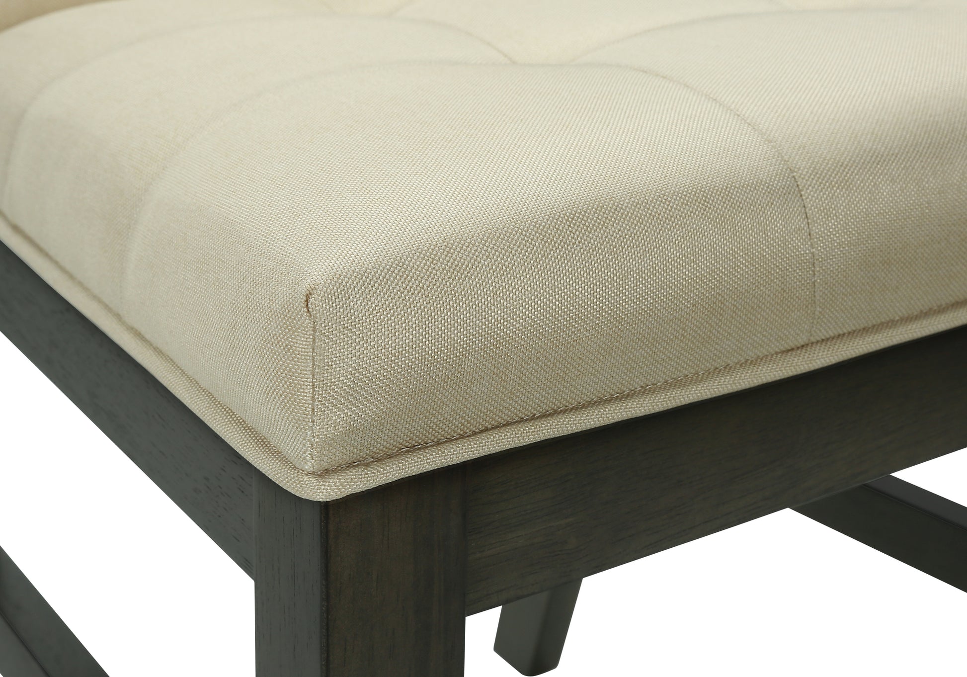 Dining Chair - 2pcs / 37"H Grey / Cream Fabric Seat-Dining Chairs-DECOROLALA