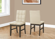 Dining Chair - 2pcs / 37"H Grey / Cream Fabric Seat-Dining Chairs-DECOROLALA