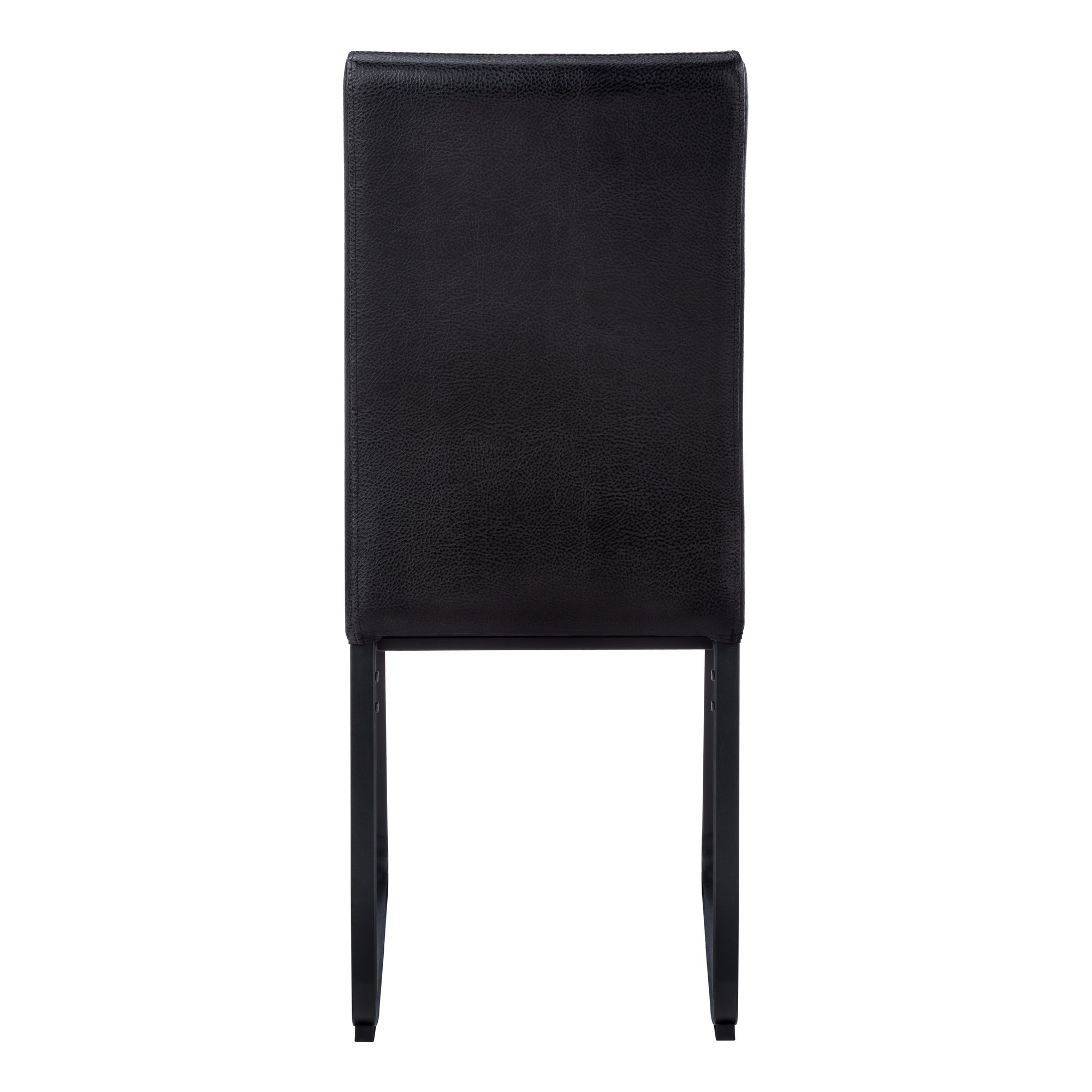 Dining Chair - 2pcs / 38"H / Black Leather-Look / Chrome-Dining Chair-DECOROLALA