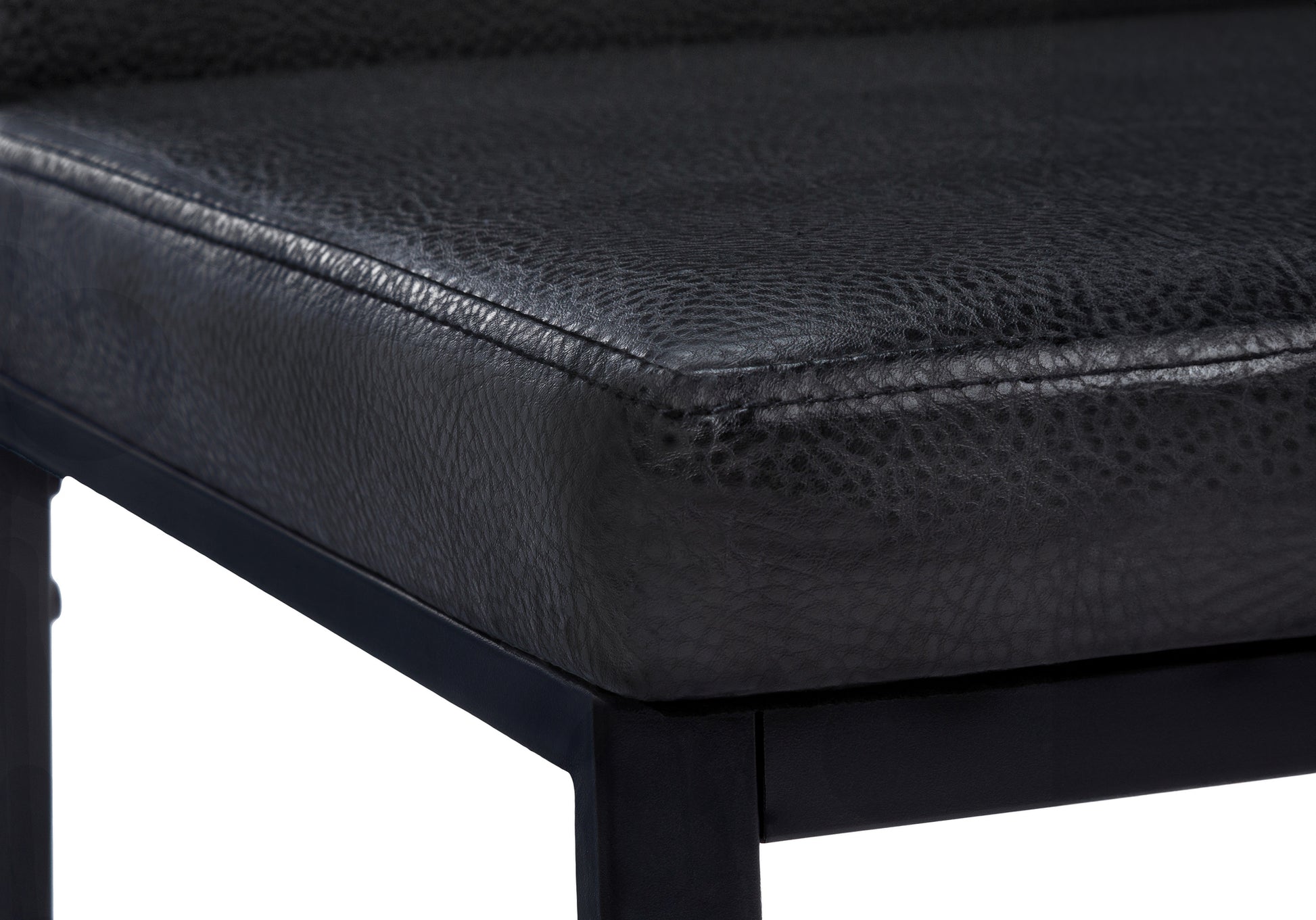 Dining Chair - 2pcs / 38"H / Black Leather-Look / Chrome-Dining Chair-DECOROLALA