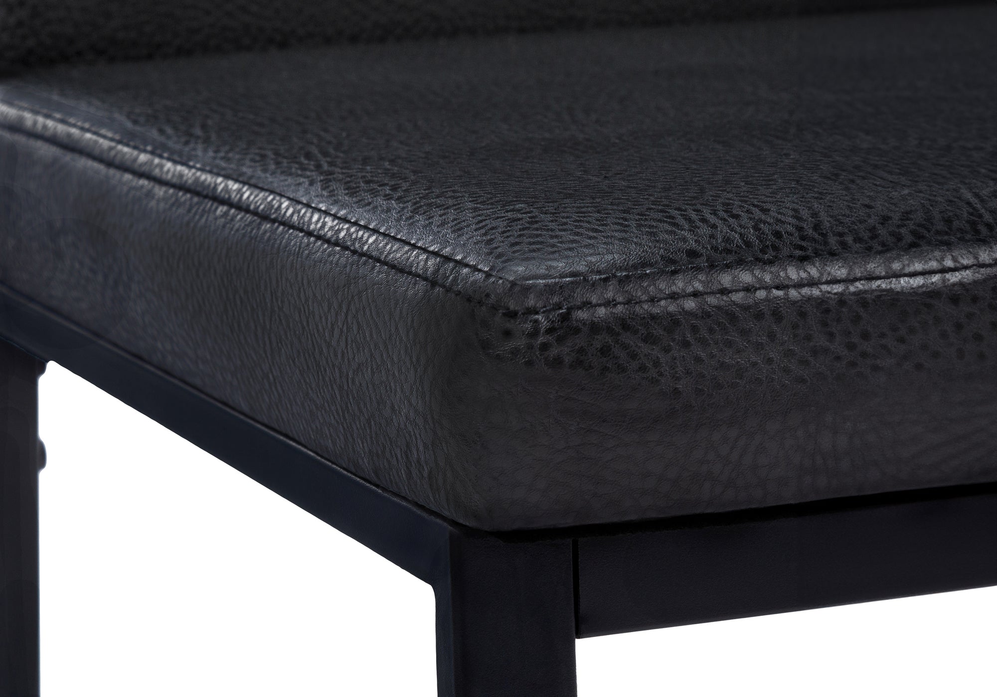 Dining Chair - 2pcs / 38"H / Black Leather-Look / Chrome-Dining Chair-DECOROLALA