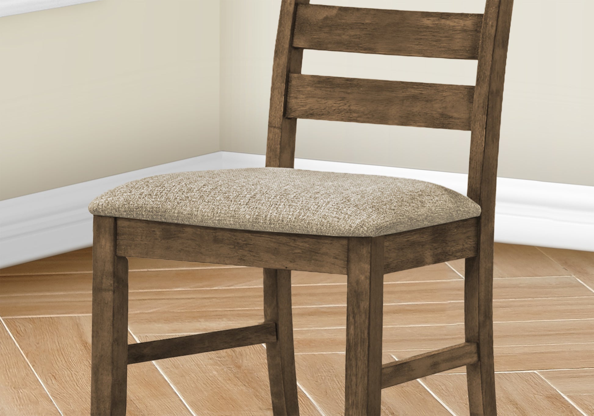 Dining Chair - 2pcs / 38"H Upholstered Beige Fabric-Dining Chair-DECOROLALA