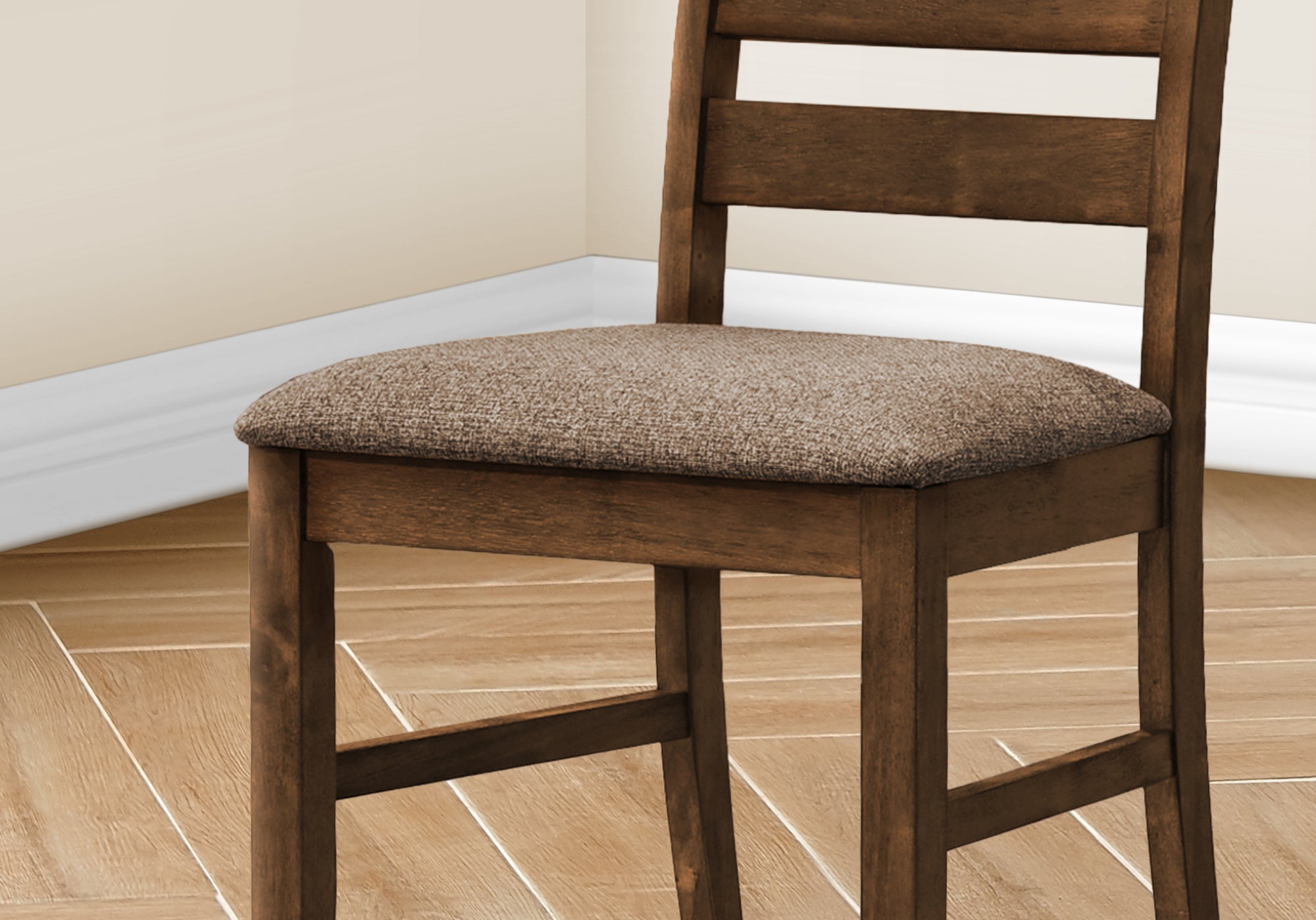 Dining Chair - 2pcs / 38"H Upholstered Beige Fabric-Dining Chair-DECOROLALA